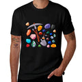 Crystals Minerals Hobby Geologist Gemstone Quotes Mining Tools Graphic Funny Science Gem Hunters Scientists, Small, Black  Easy-care T-Shirt
