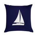 Sailboat Silhouette On Navy Blue Soft Home Decor Throw Pillow