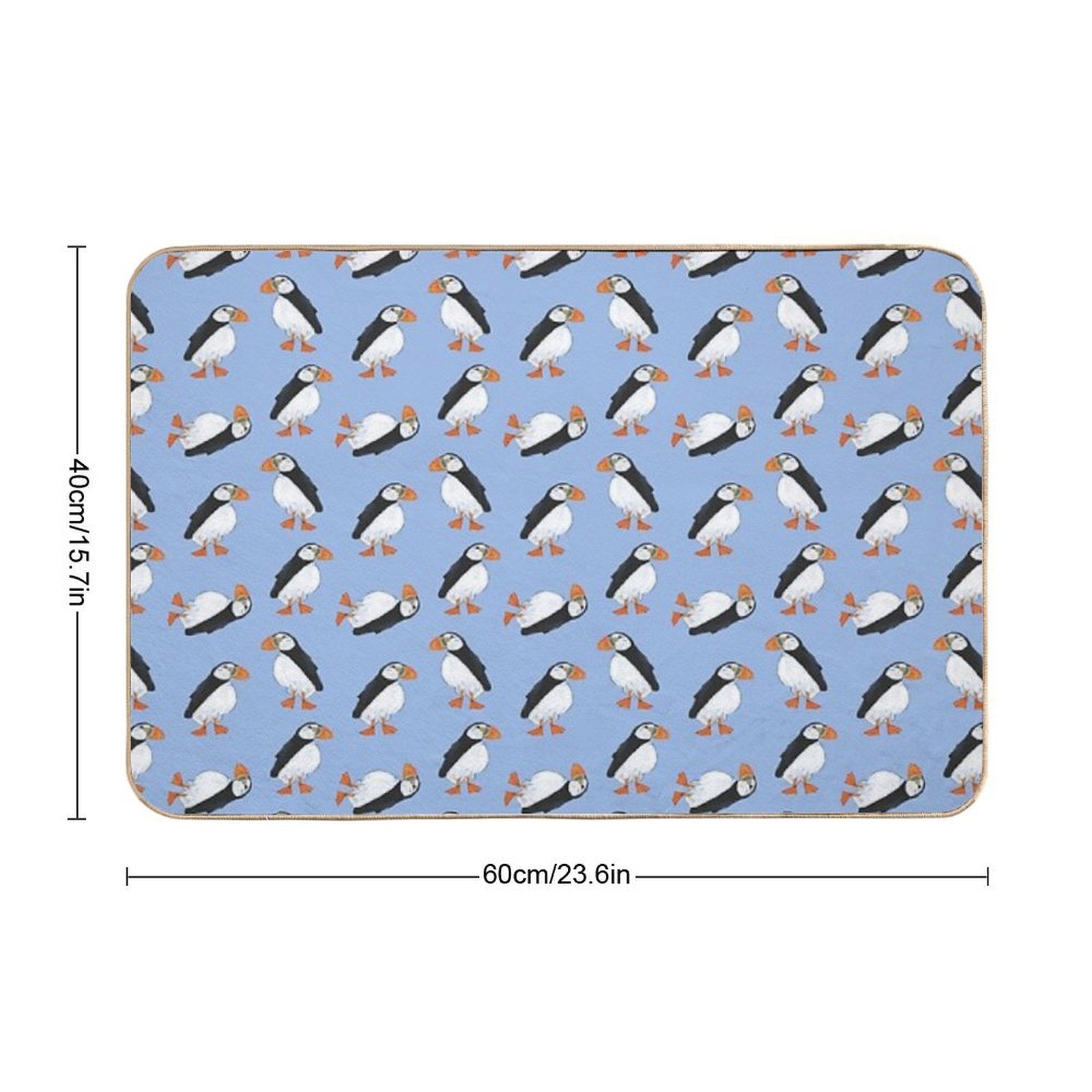 Cute And Whimsical Puffin Design  Odorless Bath Mat