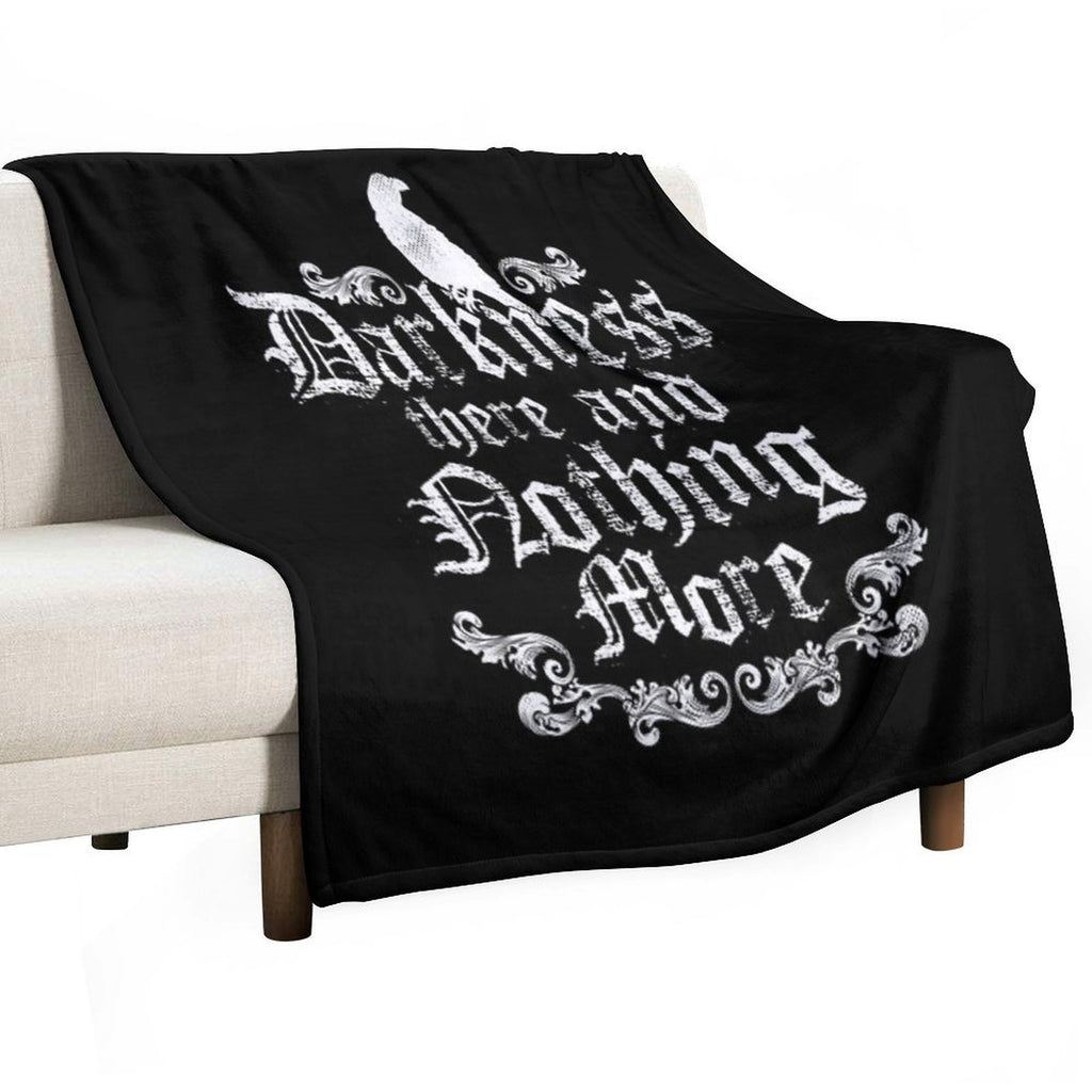 Raven Darkness  - Gothic Horror Poetry Quote - Vintage Distressed - Poe Travel-friendly Throw Blanket