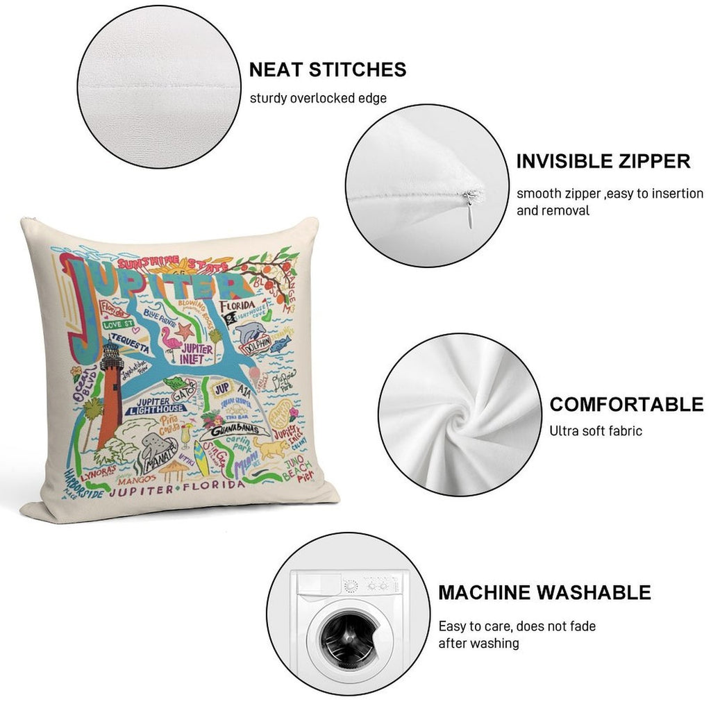 Jupiter, FL Soft Fade-Resistant Throw Pillow
