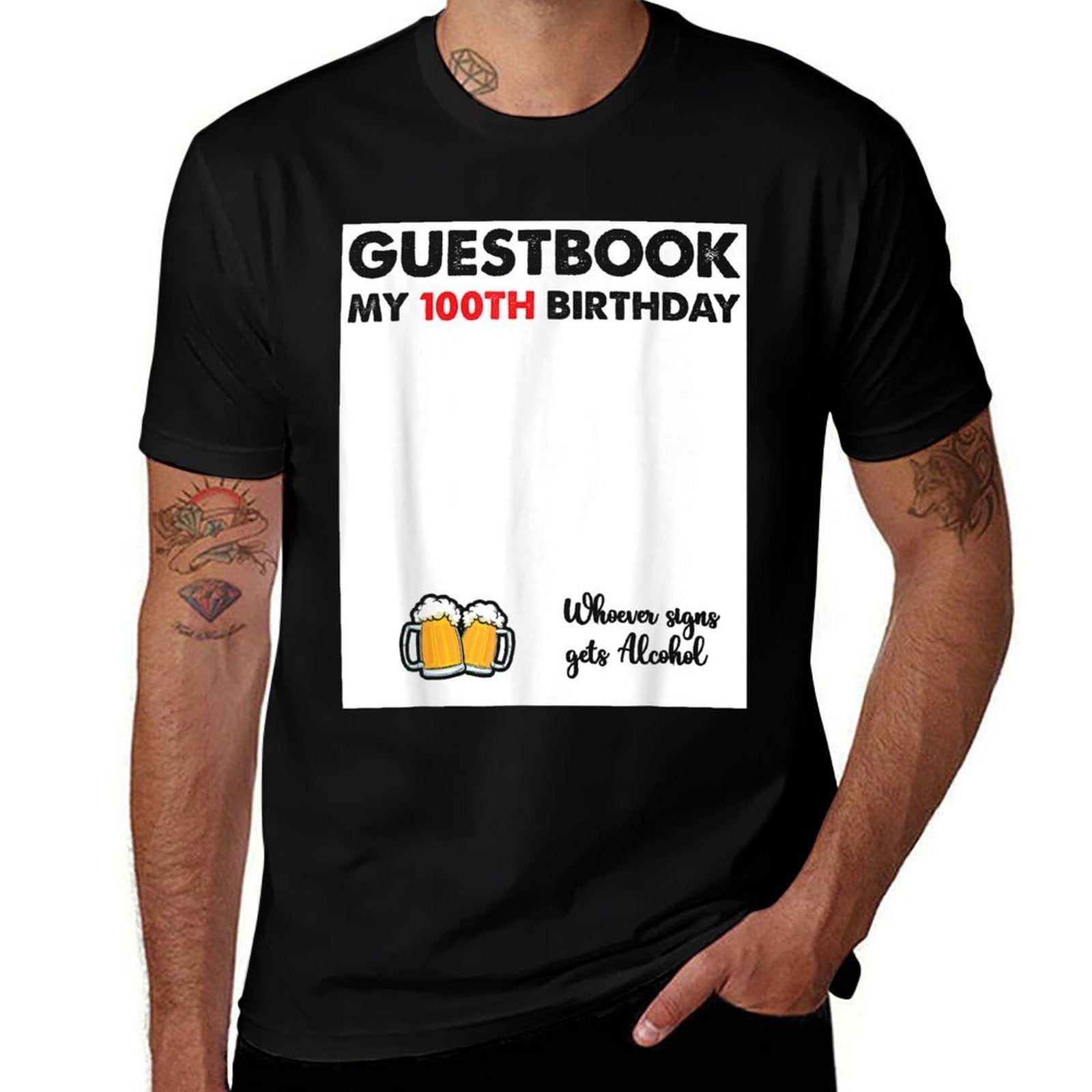 Guestbook Sign 100 Year Old - Funny 100th Birthday  Classic T-Shirt