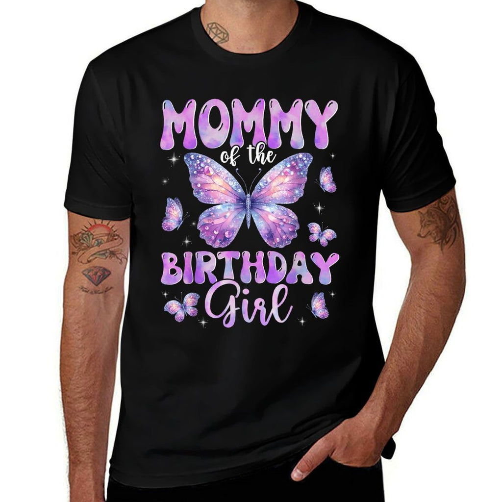 Mommy Of The Birthday Girl Butterfly Family Matching  Wrinkle-resistant T-Shirt