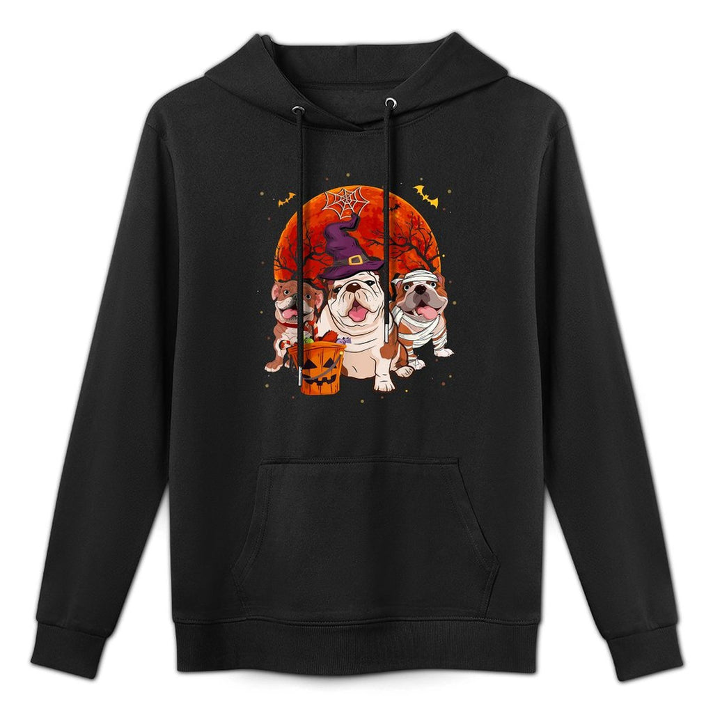 Funny English Bulldog Halloween Costume Dog Lover Gift for Men Women Kids All-Day Comfort Hoodie
