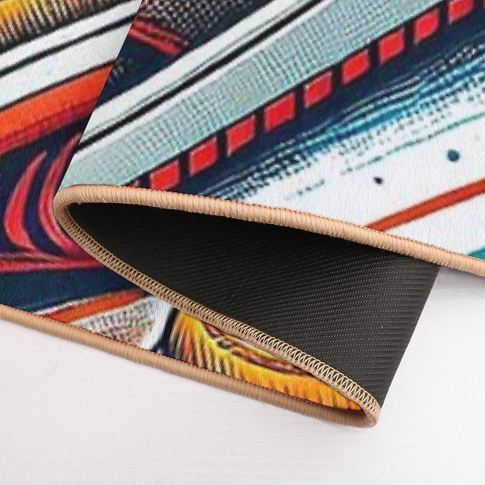 Stylized Illustration of Nike High-top Sneakers with A Vibrant Color Scheme  High-Traffic Bath Mat