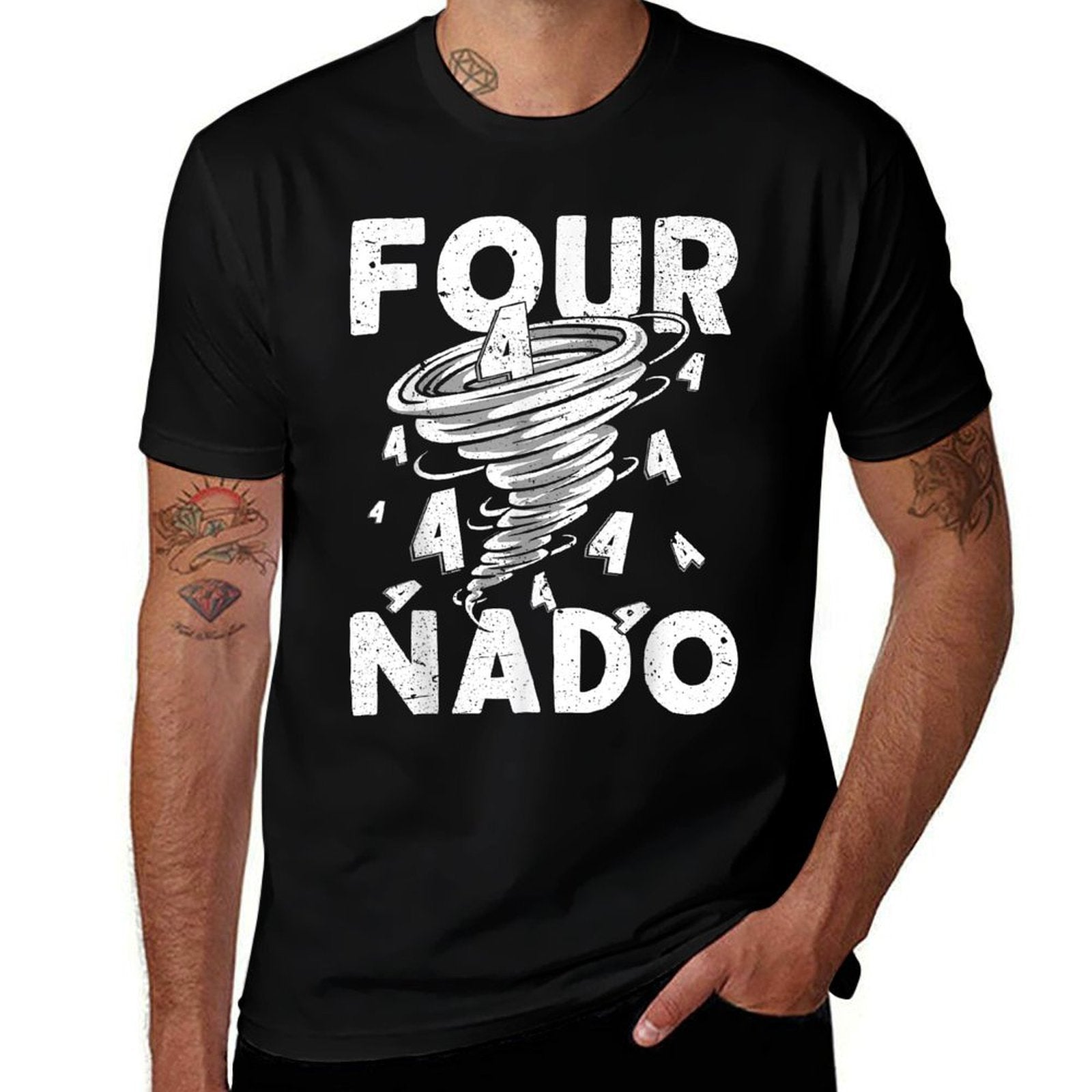 Four Nado Fournado 4th Birthday 4 Years Old Kids Boys Girls  Lightweight T-Shirt