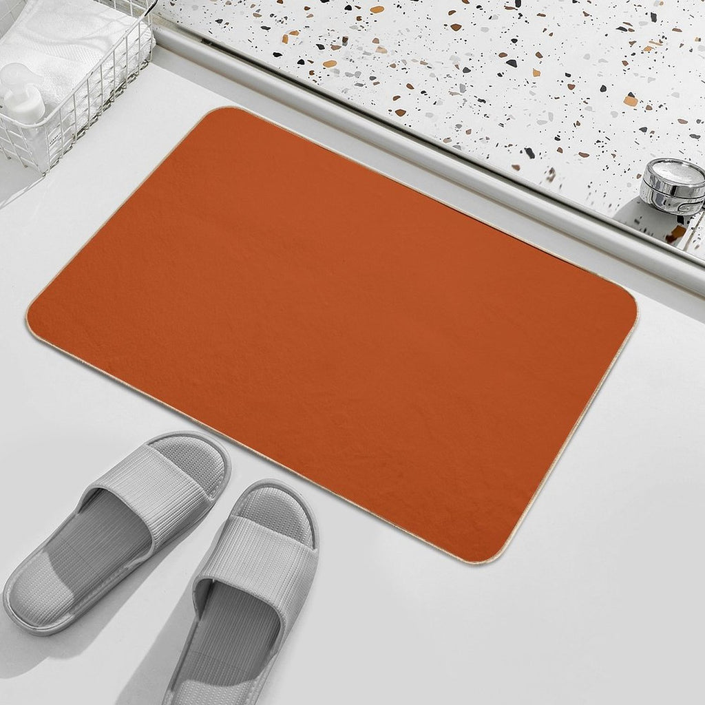 Solid Rust Solid Color  Multi-Purpose Bath Mat