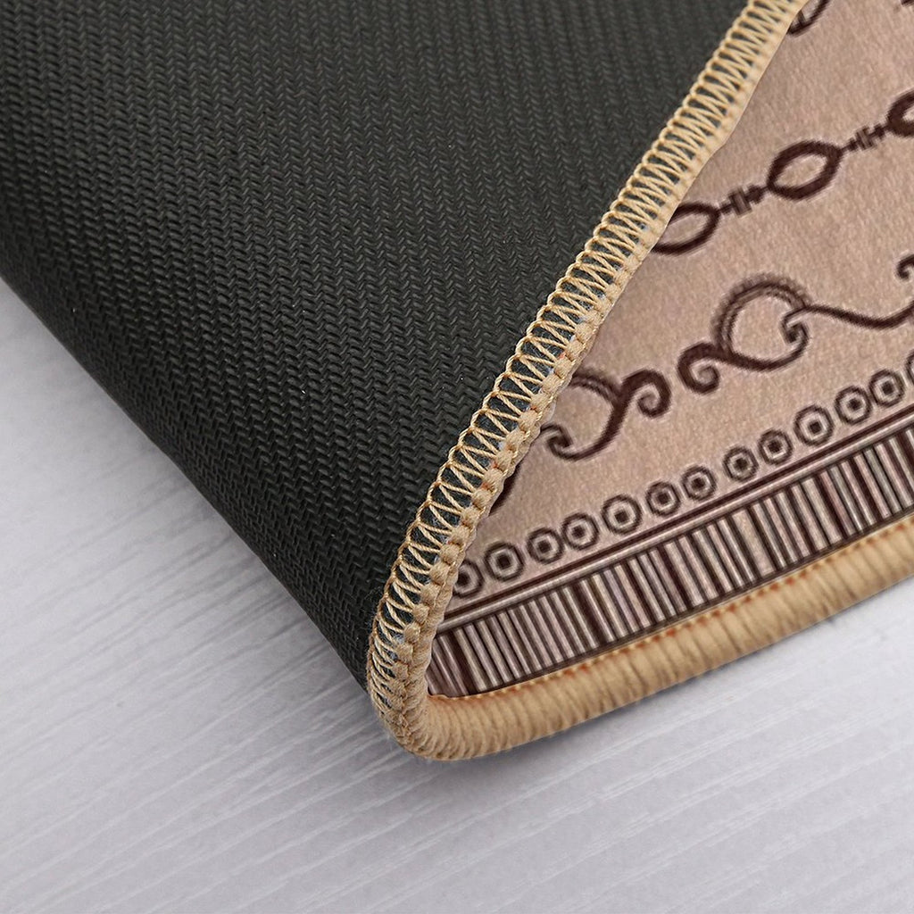 Regular Tan Neutral Egyptian Pattern  Stain-Proof Bath Mat