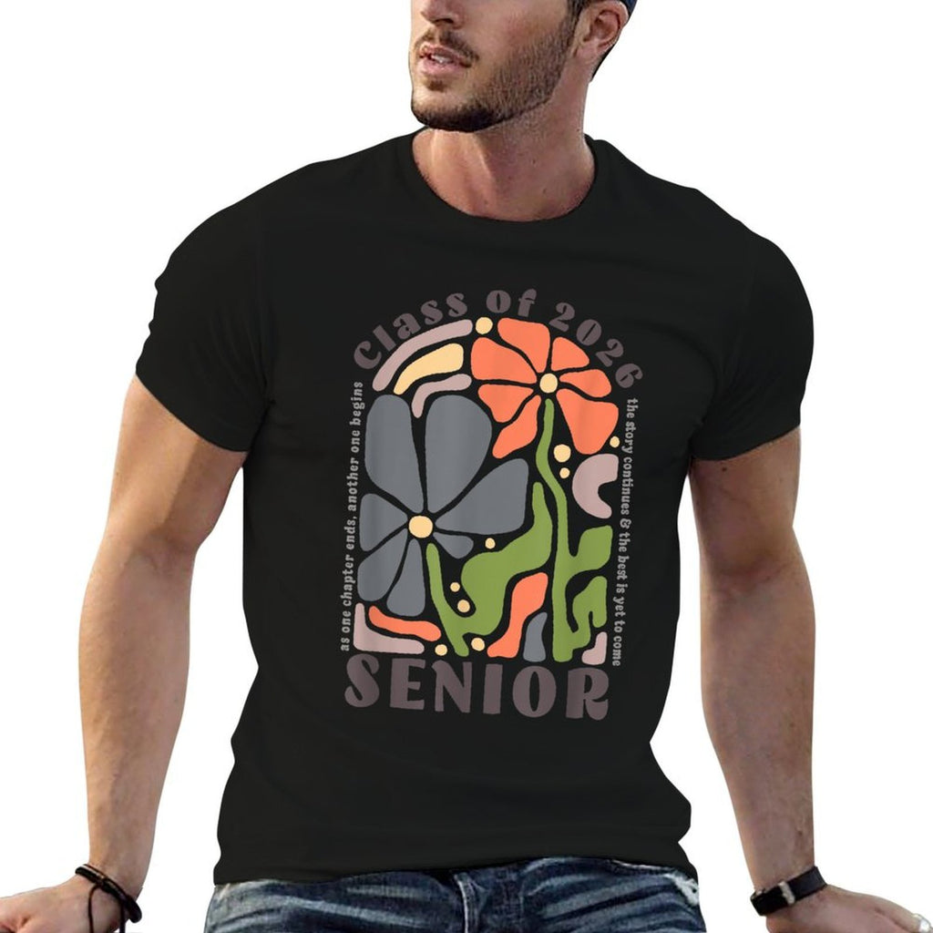 Senior 2026 Boho Floral Class of 2026 High School Senior  Trendy Pattern T-Shirt