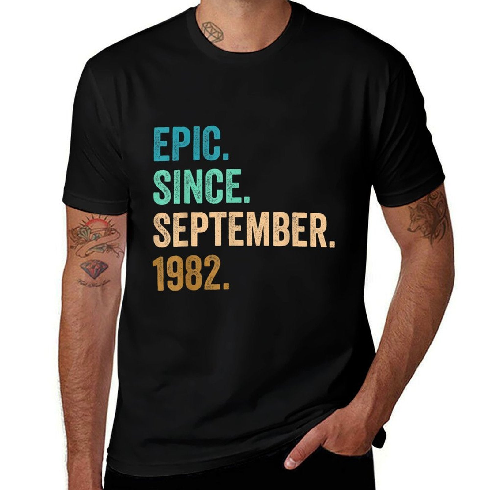 40 Years Old Epic Since September 1982 40th Birthday  High-quality Stitching T-Shirt