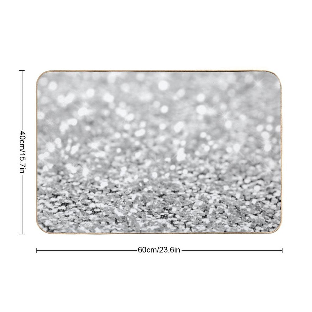 Sparkle Silver Crystals  Absorbent Bath Mat