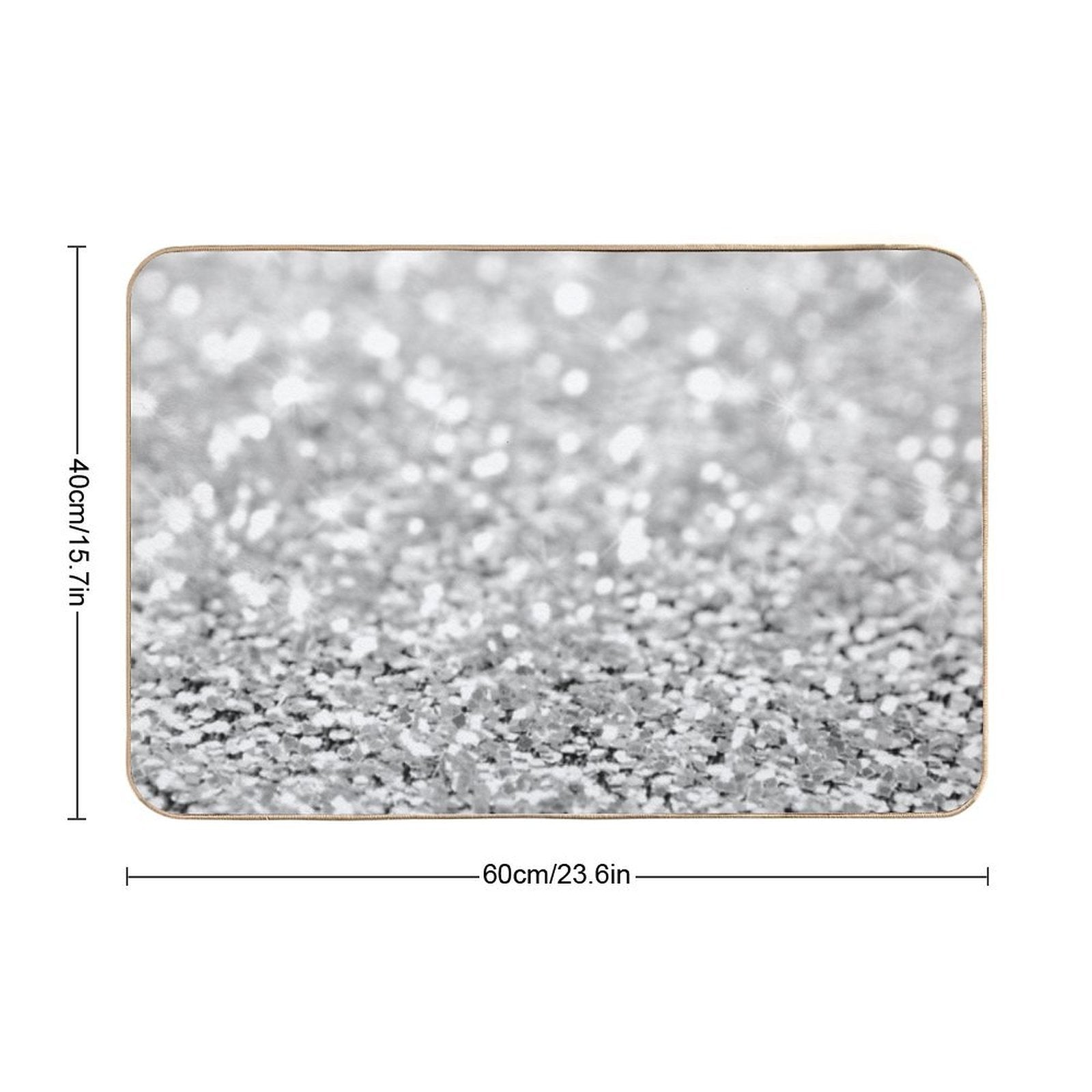 Sparkle Silver Crystals  Absorbent Bath Mat