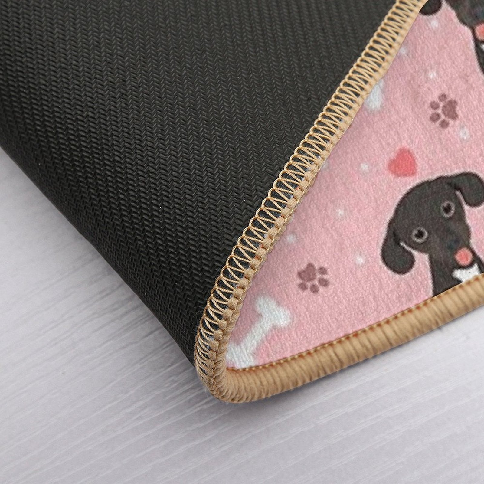 LOVE Black And White Chiweenie Dachshund Chihuahua Mix  Pet-Safe Bath Mat
