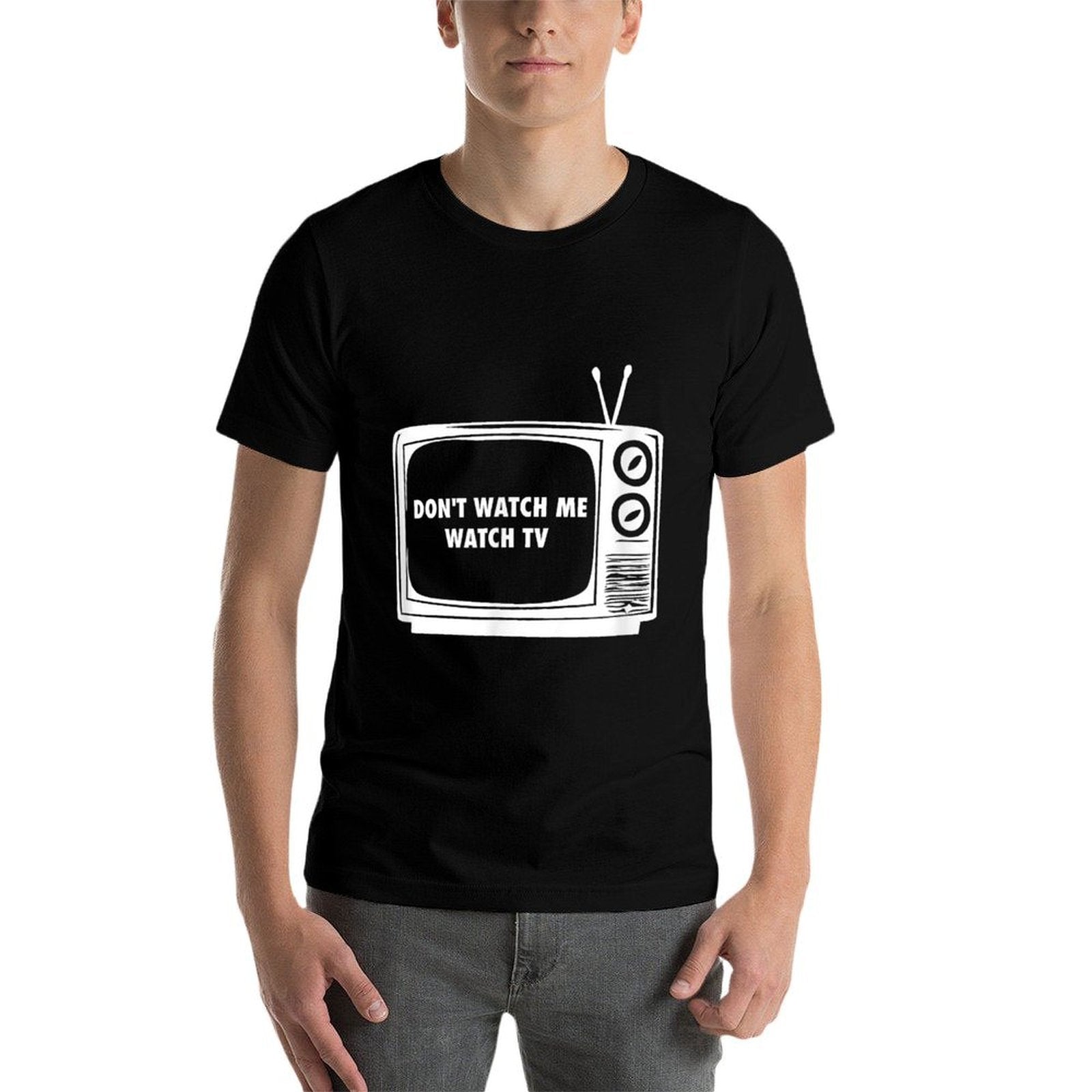 BigBossBrand Funny Dont Watch Me Watch TV - Black, Unisex-Adults, Girls -,, Modern Style, Casual Wear, Television Theme  Relaxed-fit T-Shirt