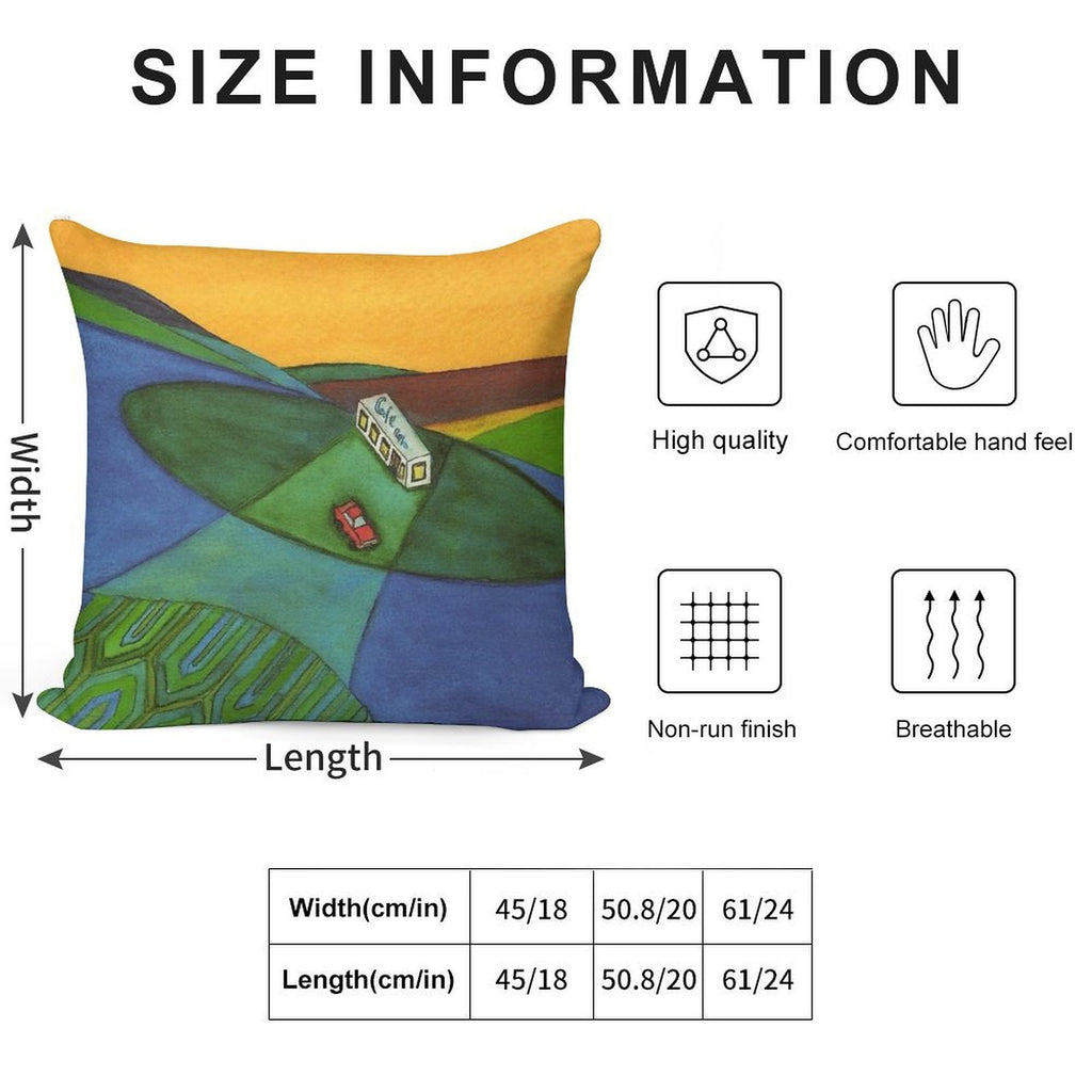The Cafe on The Edge of The World Brand Pillow Soft Shrink-Resistant Throw Pillow