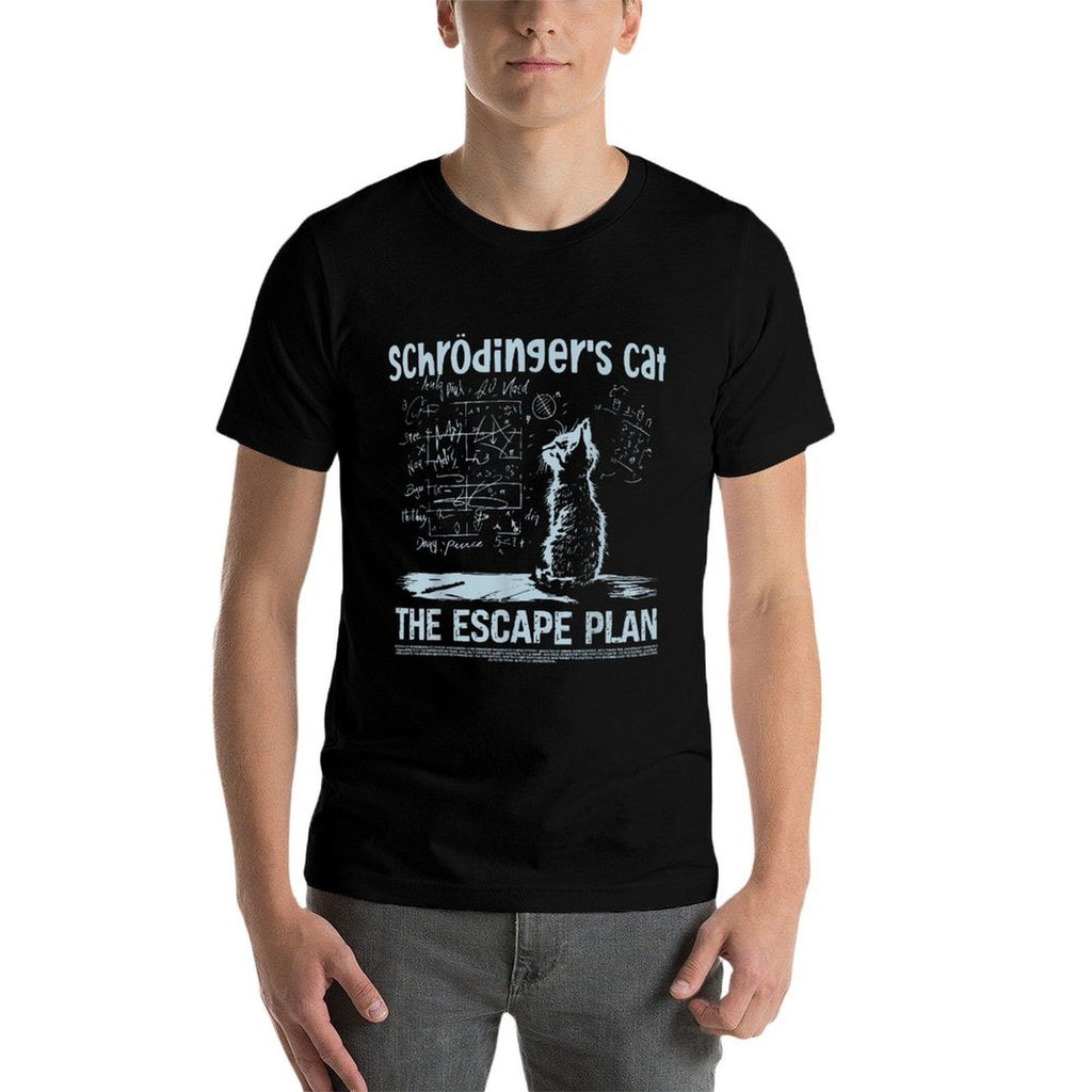 Schrödingers Cat The Escape Plan Funny Science Teacher  Graphic-printed T-Shirt