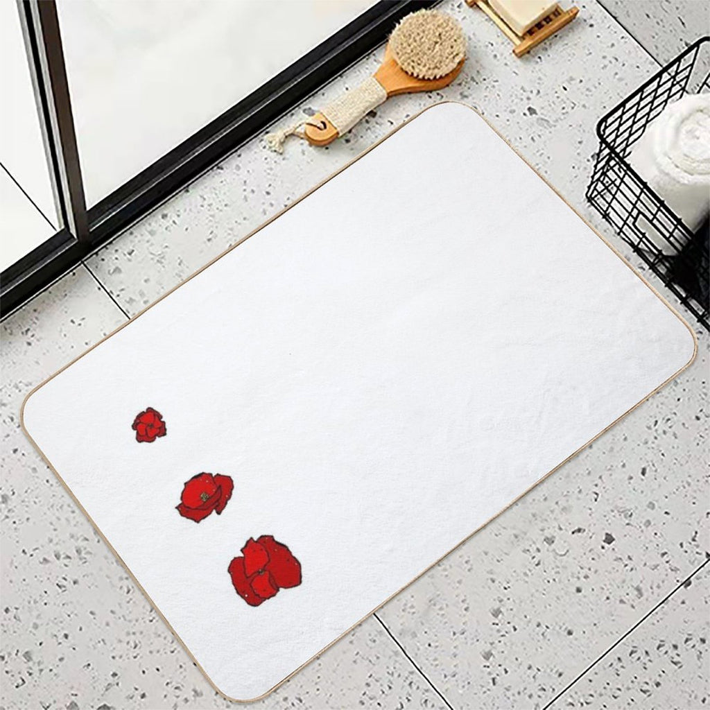 Poppies, Poppies, Poppies!  Absorbent Bath Mat