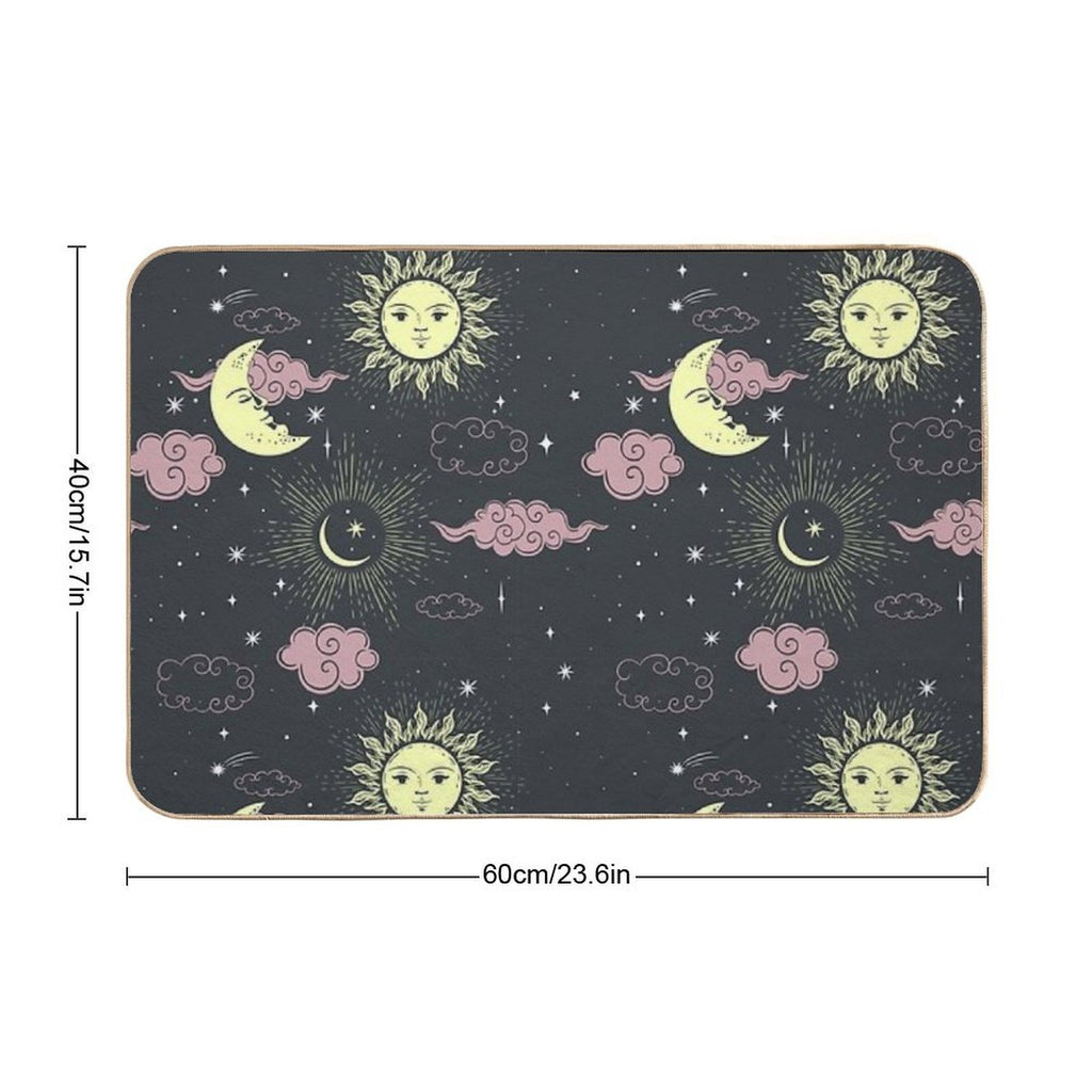 Stars And Moon Pattern  Stain-Proof Bath Mat