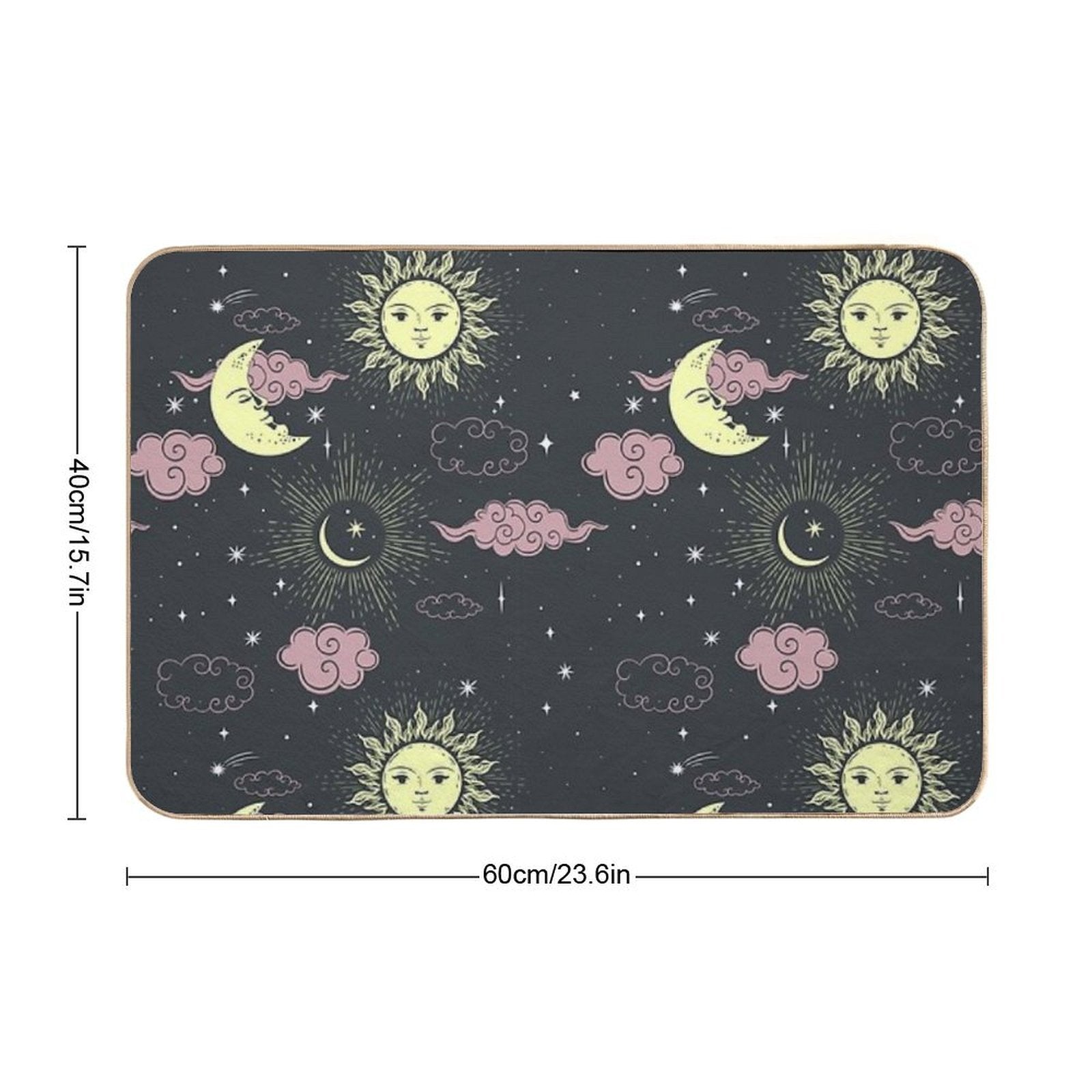 Stars And Moon Pattern  Stain-Proof Bath Mat