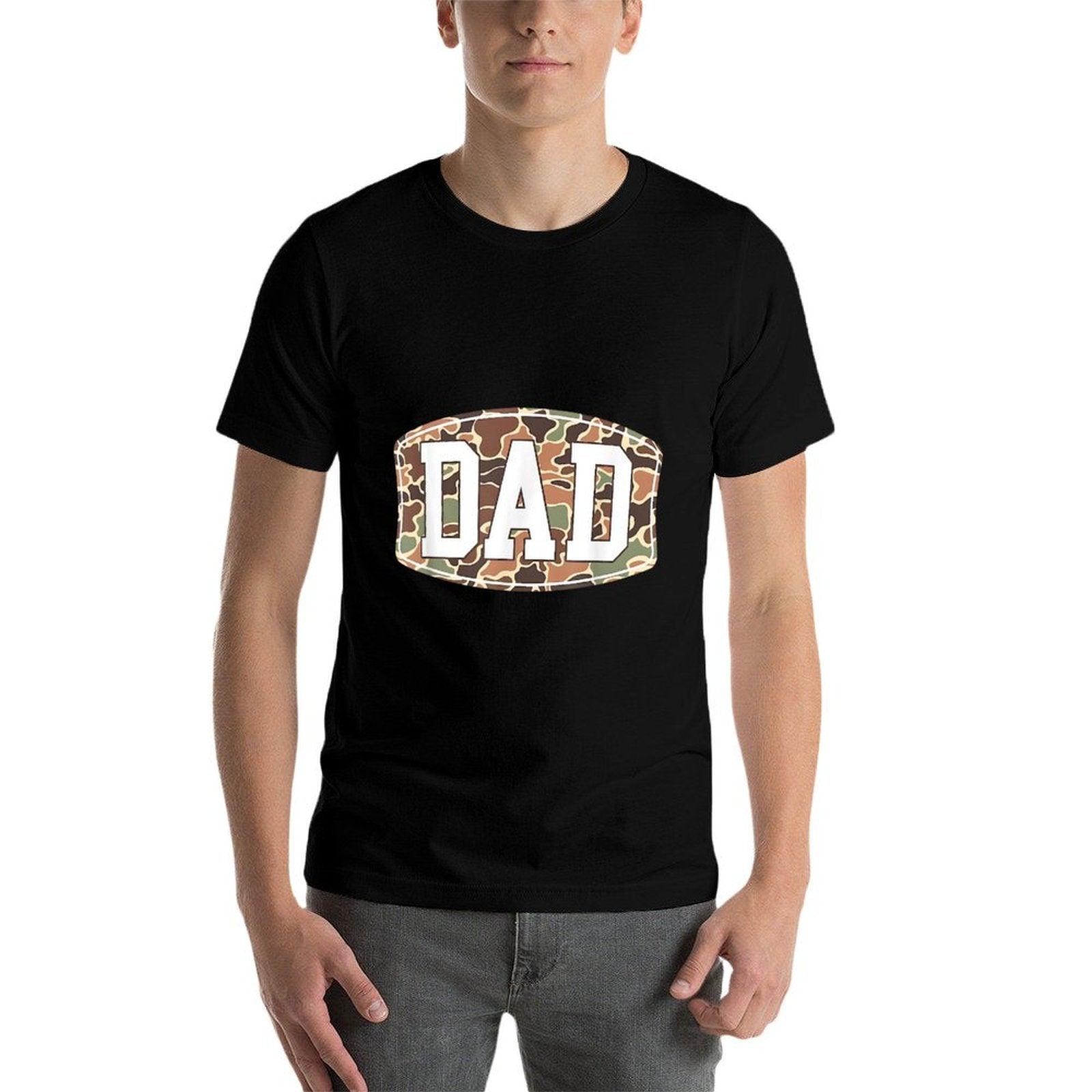 Men Old School Camo Dad, Retro Camouflage Daddy Father's Day Comfortable T-Shirt