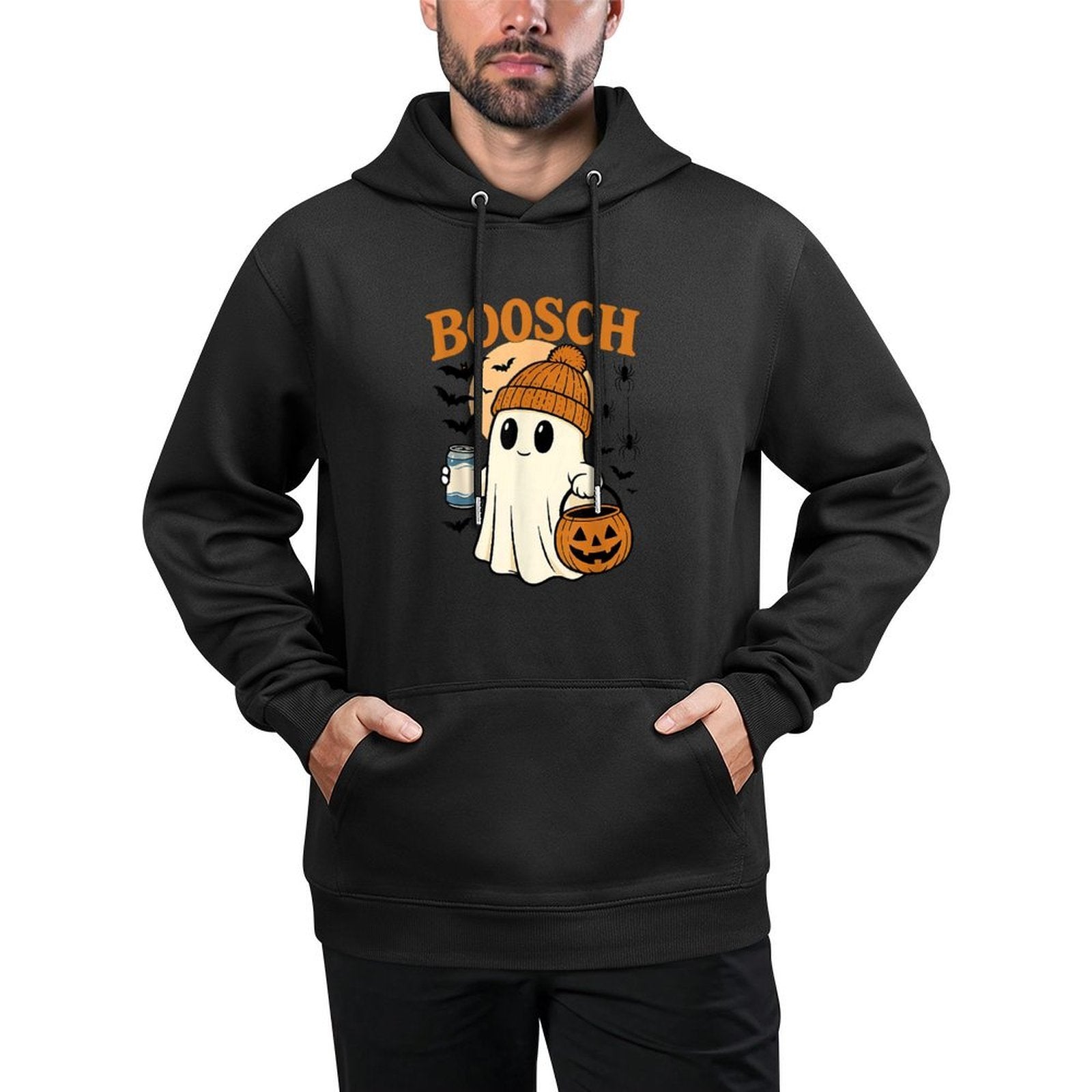 Boosch Light Halloween Ghost Pumpkin Funny Beer Drinking Moisture-Wicking Hoodie