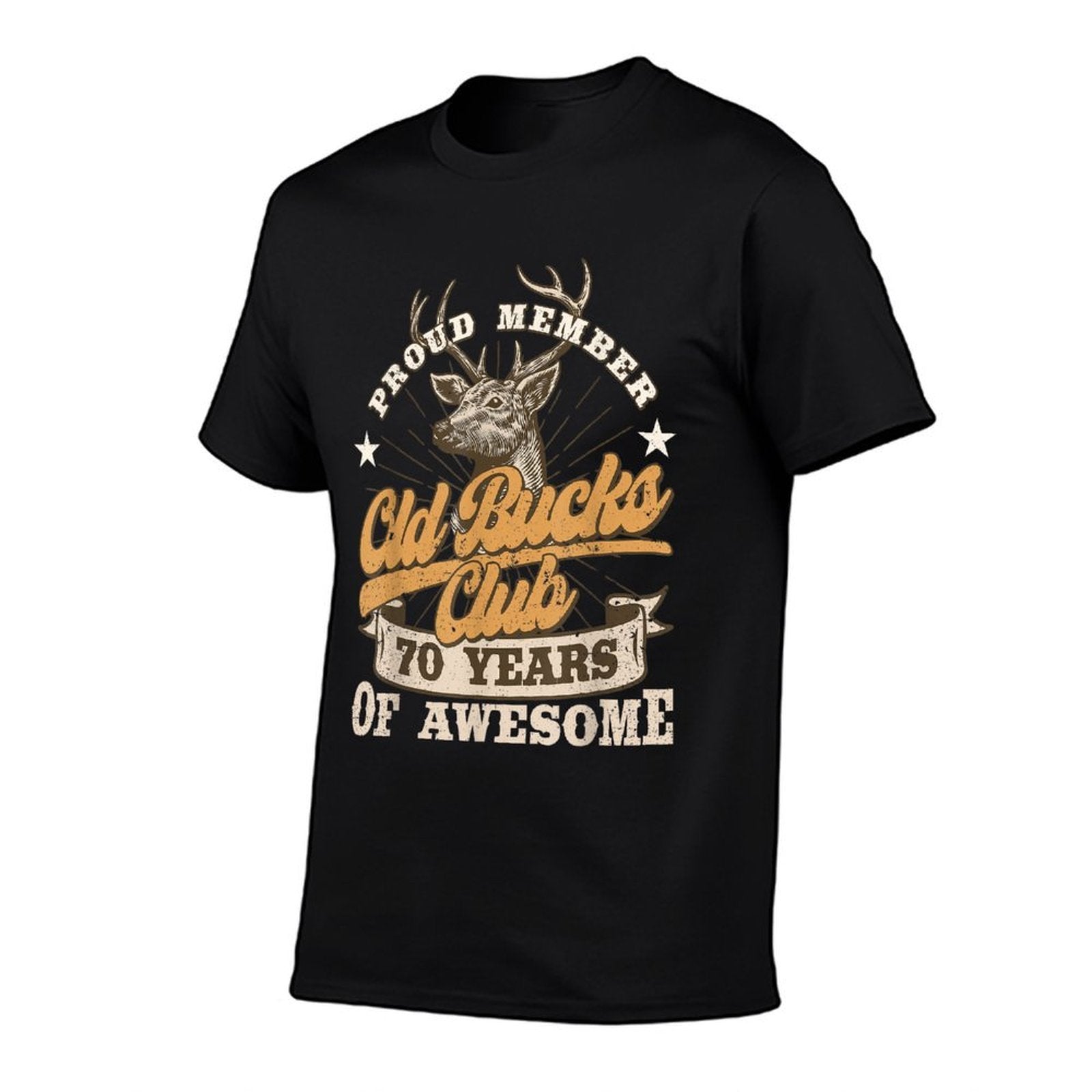 Hunter 70th Birthday Old Bucks Club 70 Years of Awesome Men  Rolled Sleeves T-Shirt