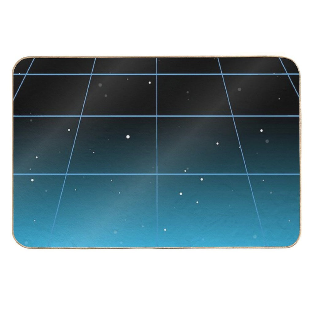 Blue-ish Retro Neon Minimalist  Multi-Purpose Bath Mat