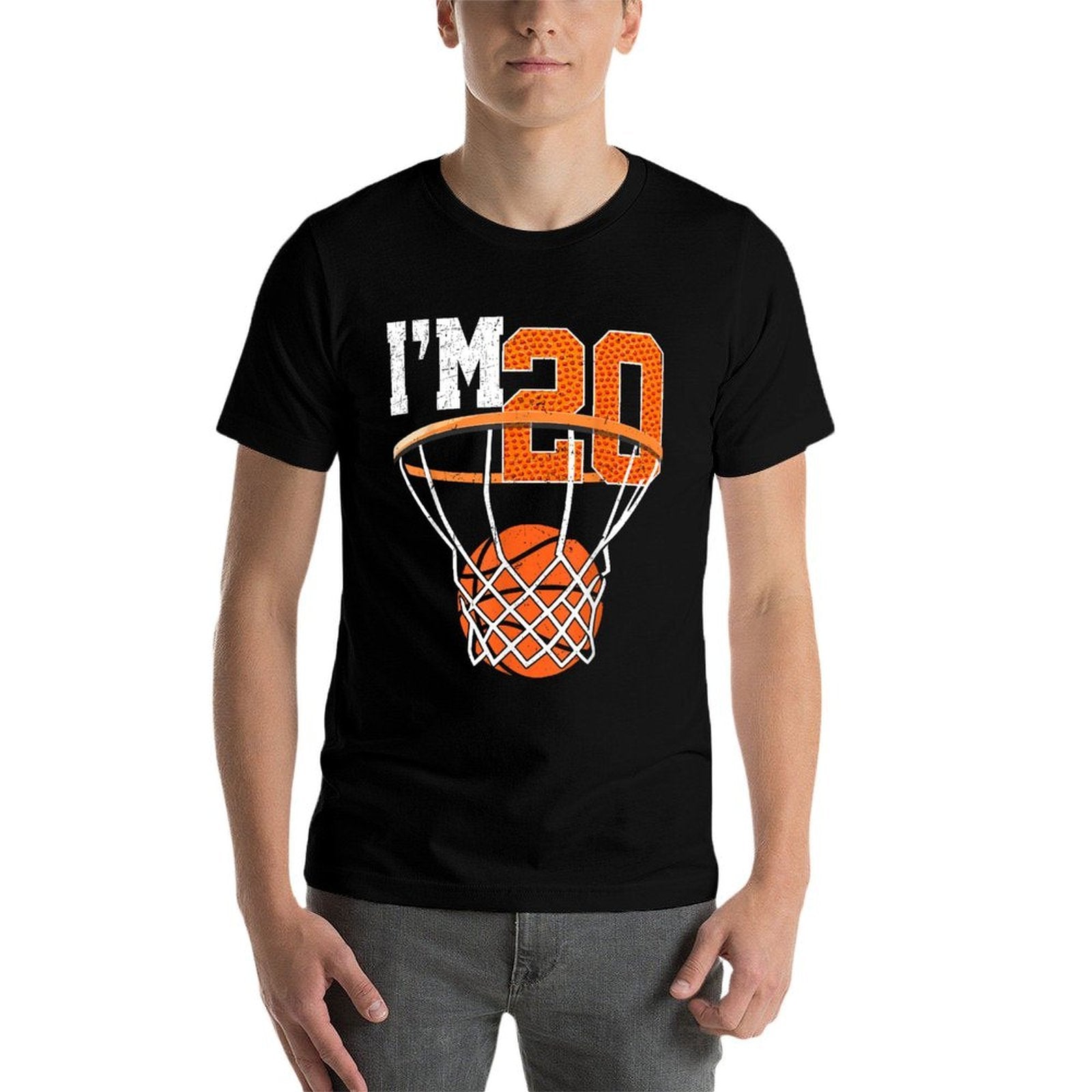 20th Birthday Men Basketball 20 Year Old Birthday  High-quality Stitching T-Shirt