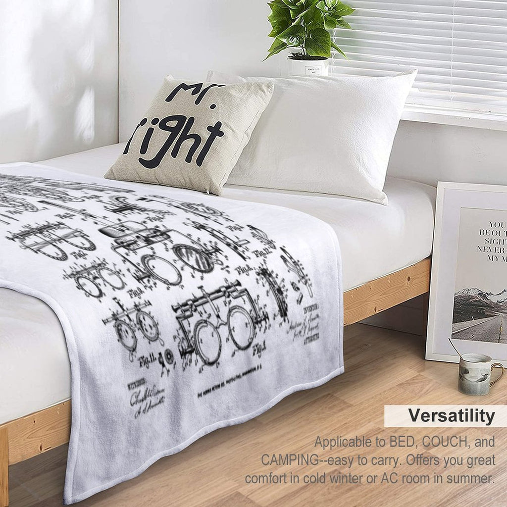 Optometrist Optometry Eye Doctor Tools Vintage Patent Print Gift-ready Throw Blanket