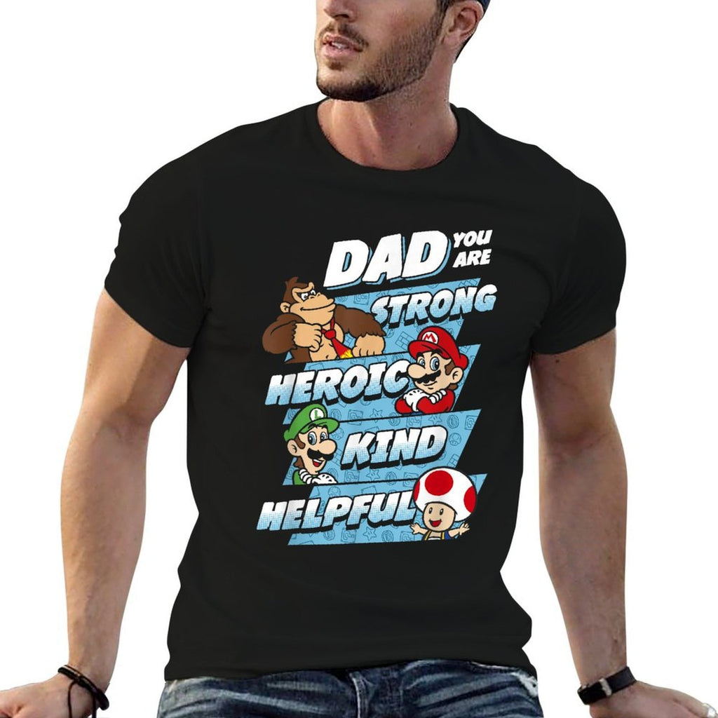 Nintendo Super Mario Dad You Are Big Chest Poster  Summer-ready Fabric T-Shirt