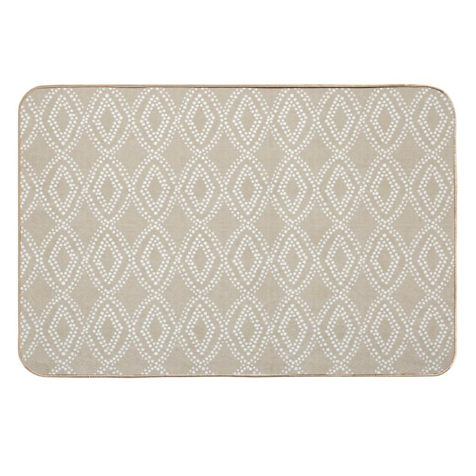 Diamonds Dots in Tan  Anti-Trip Bath Mat