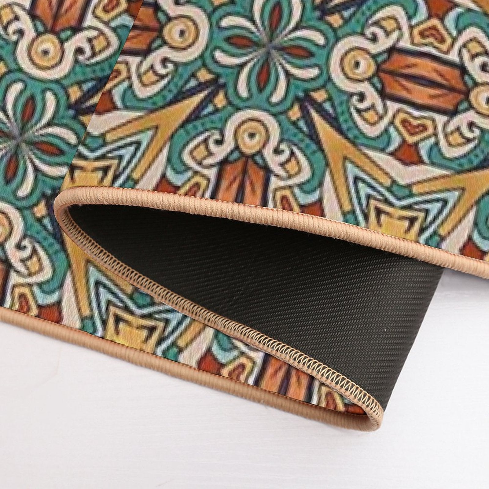 Aztec Art Tile Mexican Textiles Pattern  Long-Lasting Bath Mat