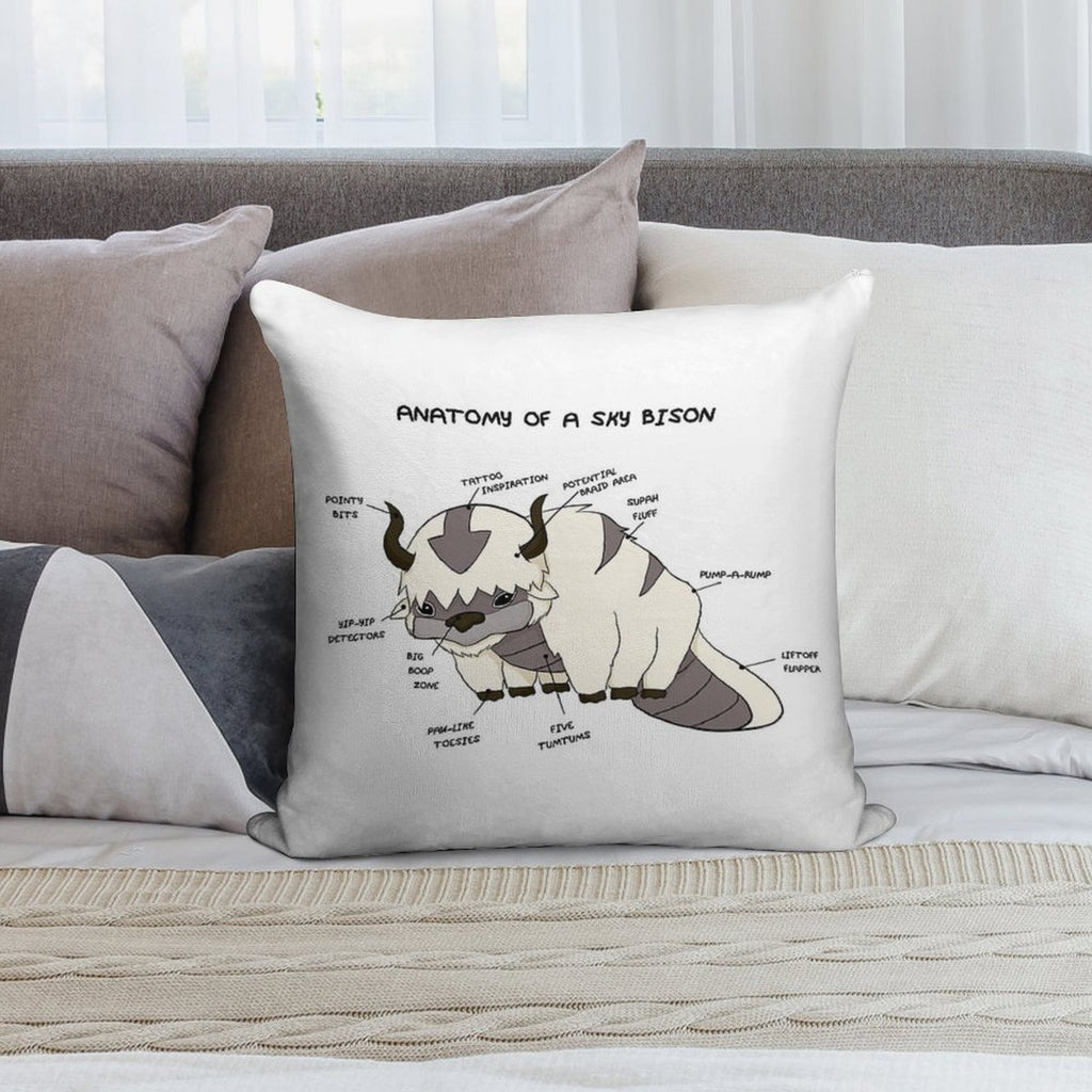 Anatomy of A Sky Bison Soft Shrink-Resistant Throw Pillow