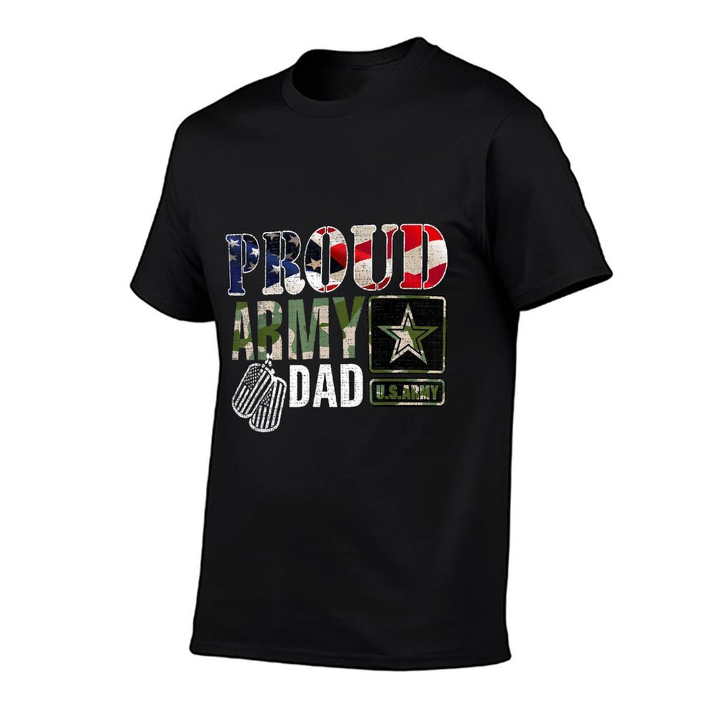 Vintage Proud Army Dad Camo With American Gift  Wrinkle-resistant T-Shirt