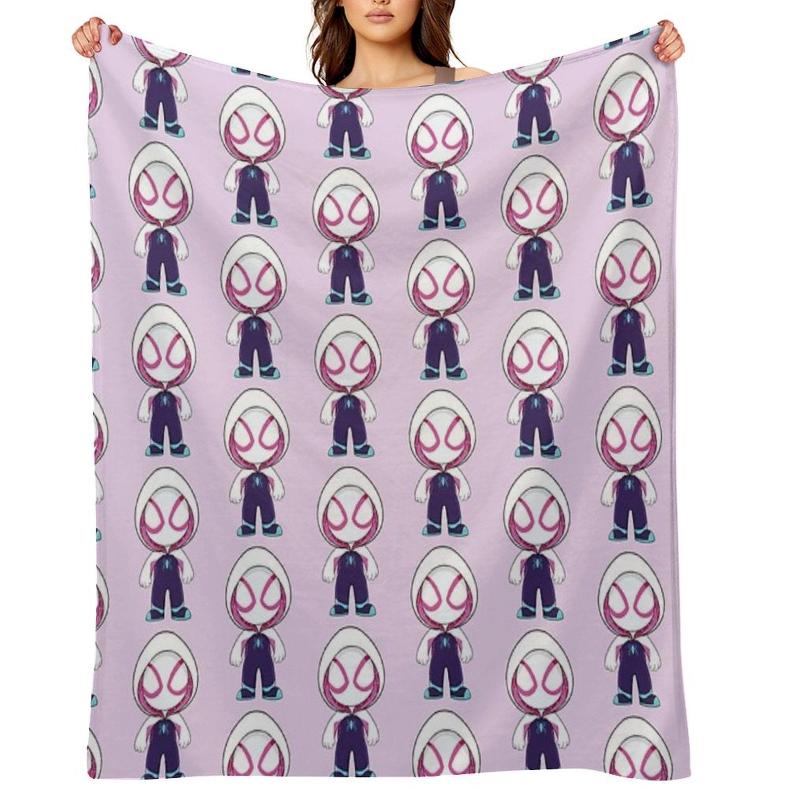 Cute Spider Ghost, Baby Spidey Girl, Grl Pwr, Cartoon Ghost Spider Gift-ready Throw Blanket
