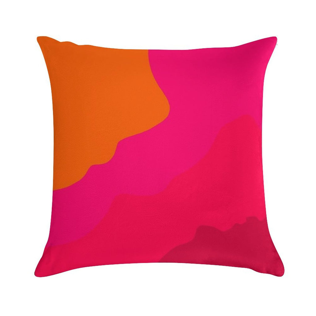 Hot Pink to Orange Soft High-Density Material Throw Pillow