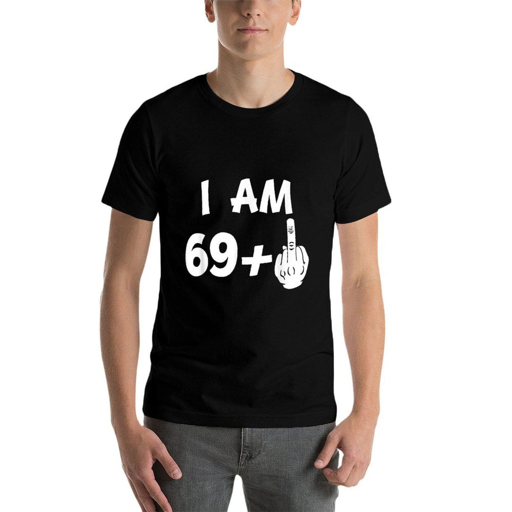 I Am 69 Plus Middle Finger Funny 70th Birthday  Polyester Blend T-Shirt
