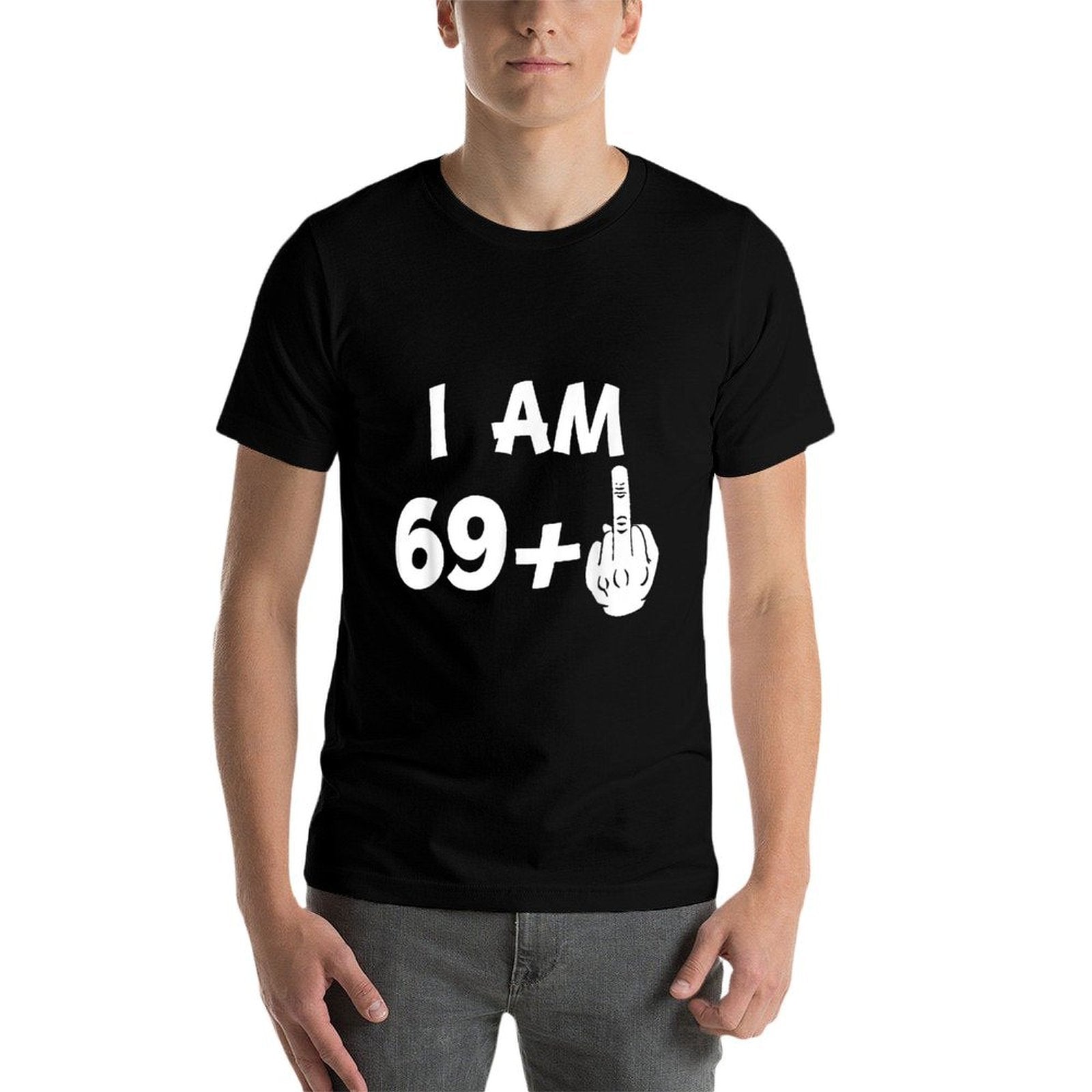 I Am 69 Plus Middle Finger Funny 70th Birthday  Polyester Blend T-Shirt