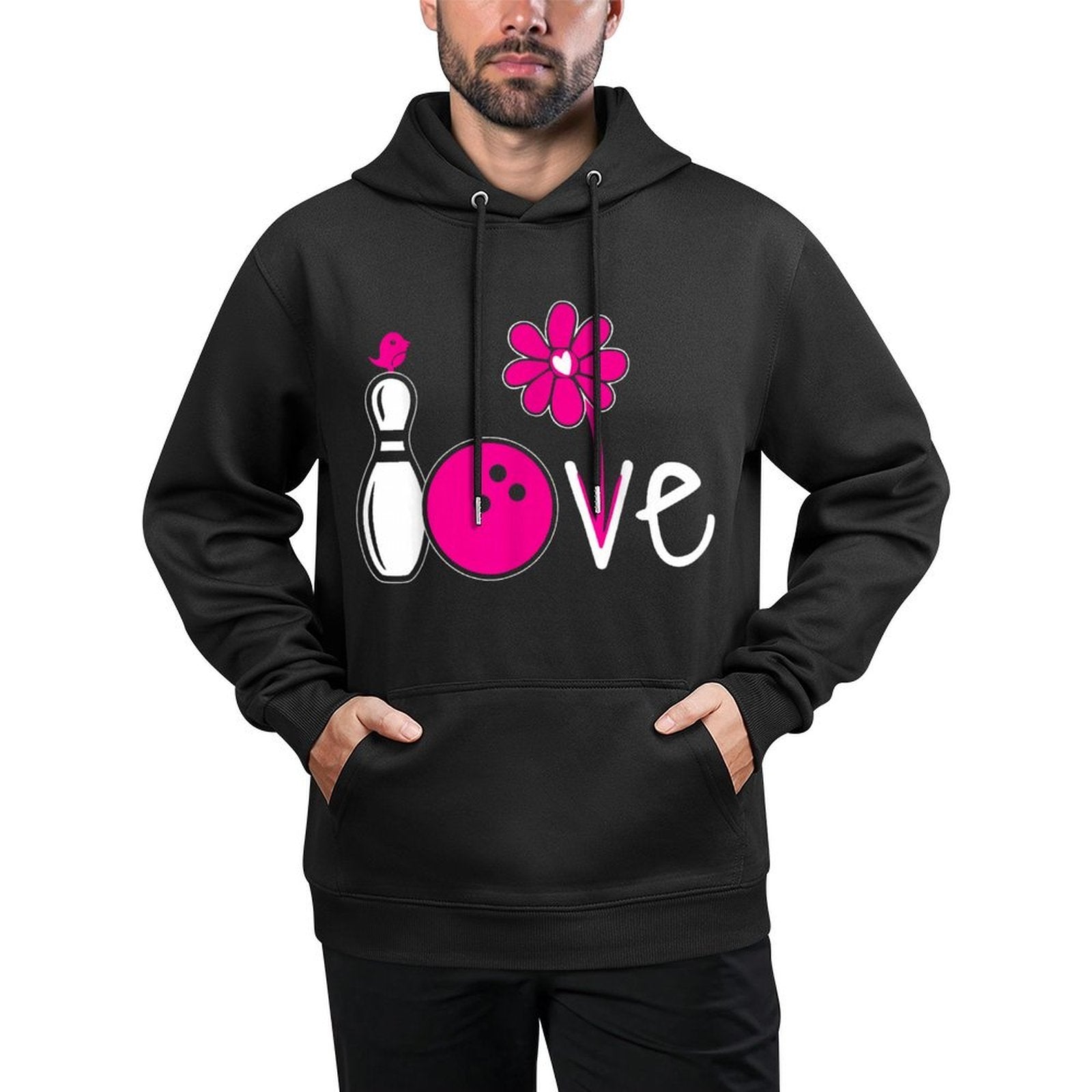 Women Bowling-Shirt Girls Love Team Bowling Vintage Pilling-Resistant Hoodie