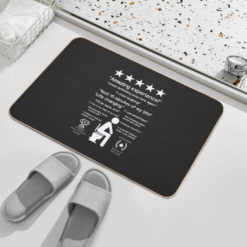 Funny Bathroom Unforgettable Experience Would Poop Here Again CHALK  Absorbent Bath Mat