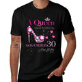 A Queen Was Born on November 30, 30th November Birthday  Lightweight T-Shirt