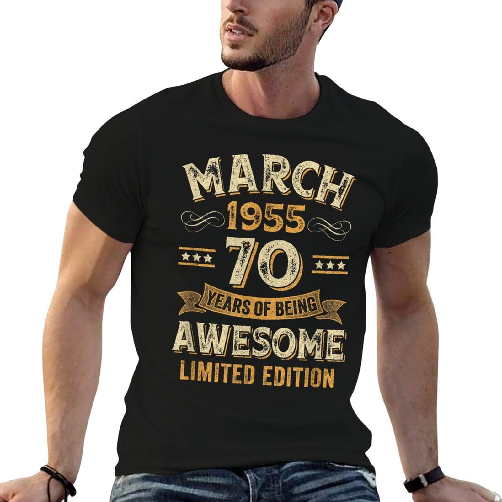 70 Years Awesome Vintage March 1955 70Th Birthday  Quick-drying T-Shirt