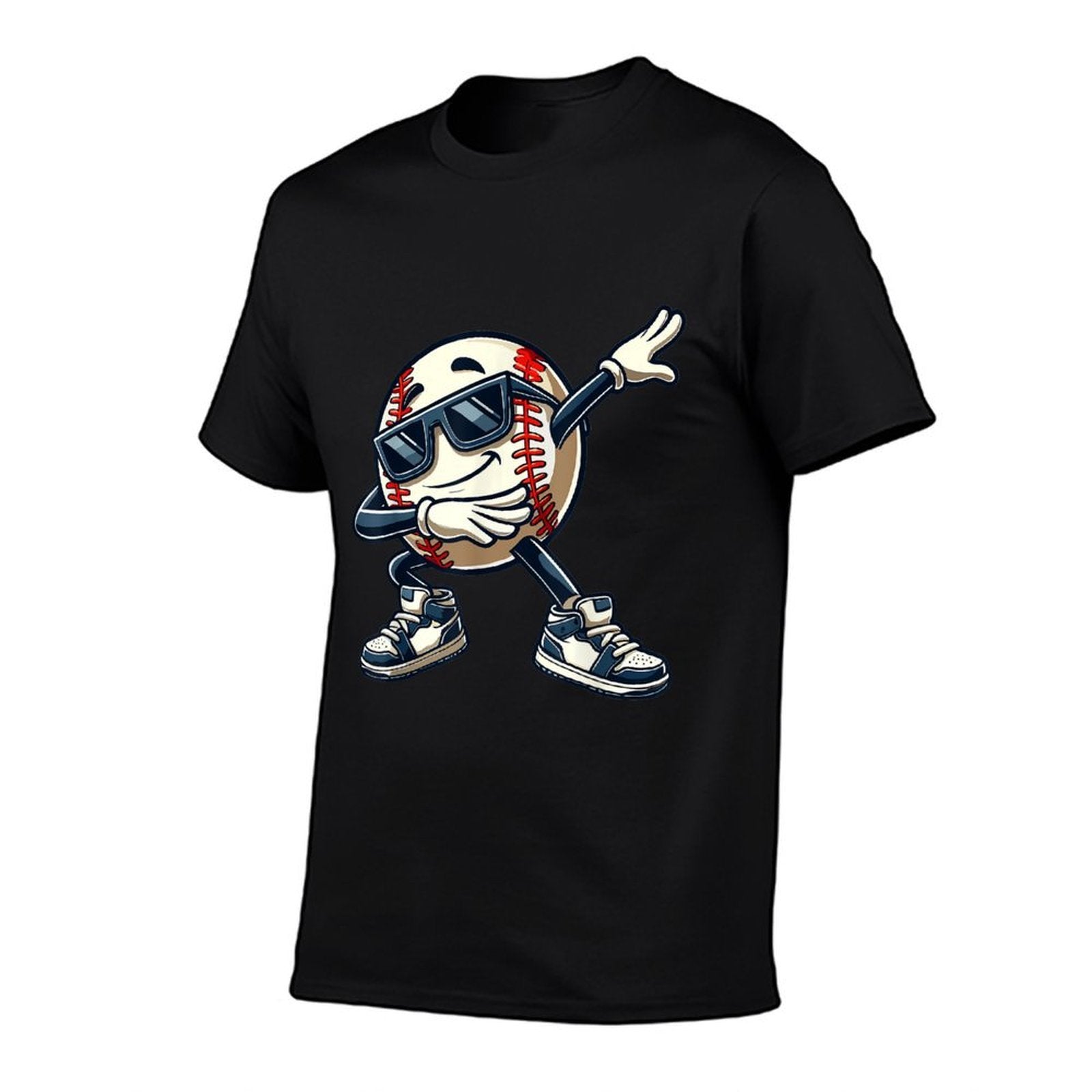 Dabbing Baseball Ball Kids Boys Men Funny Baseball  Summer-ready Fabric T-Shirt