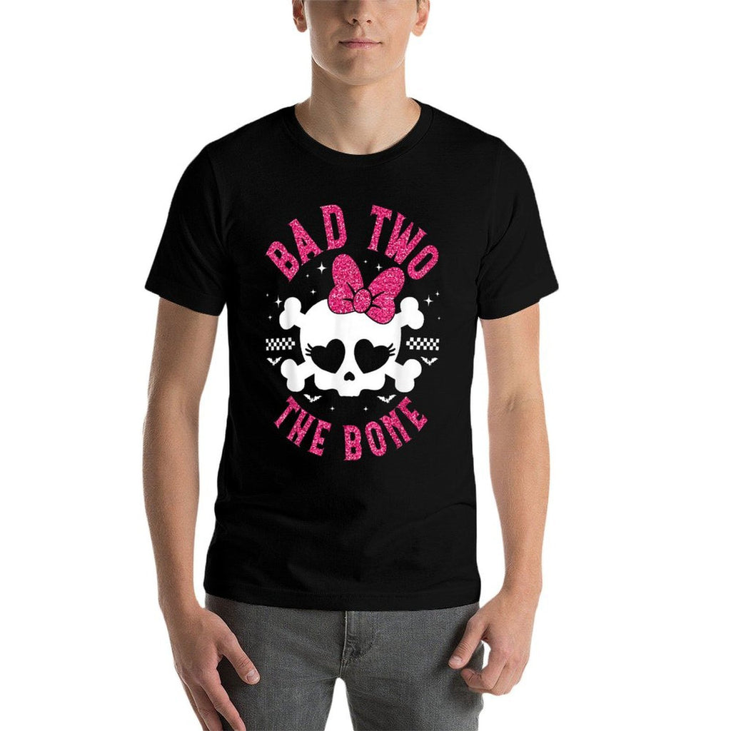 Bad Two The Bone 2nd Birthday 2 Years Old Kids Girls  Cotton T-Shirt