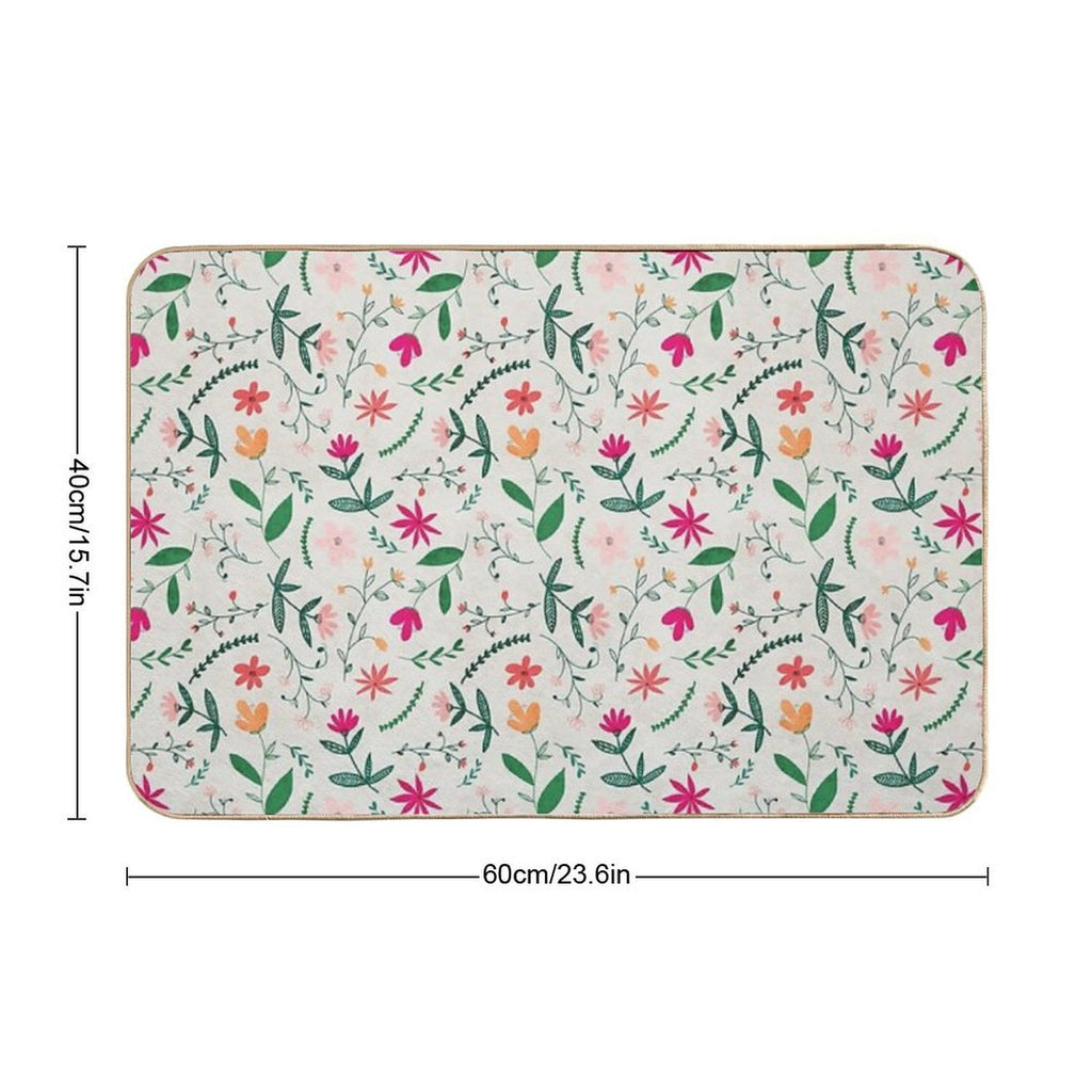 Floral Seamless Pattern  Pet-Safe Bath Mat
