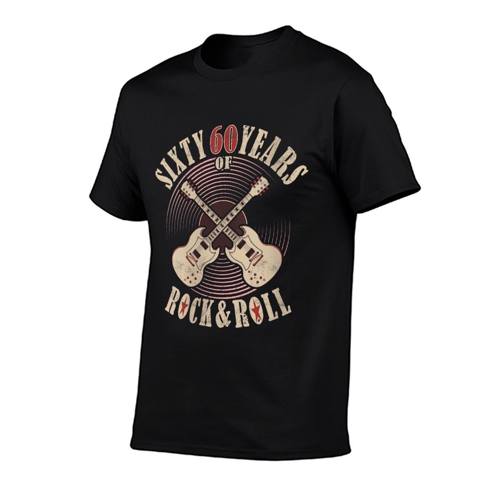 Womens 60 Years Of Rock And Roll - 60th Birthday Guitar  Graphic-printed T-Shirt