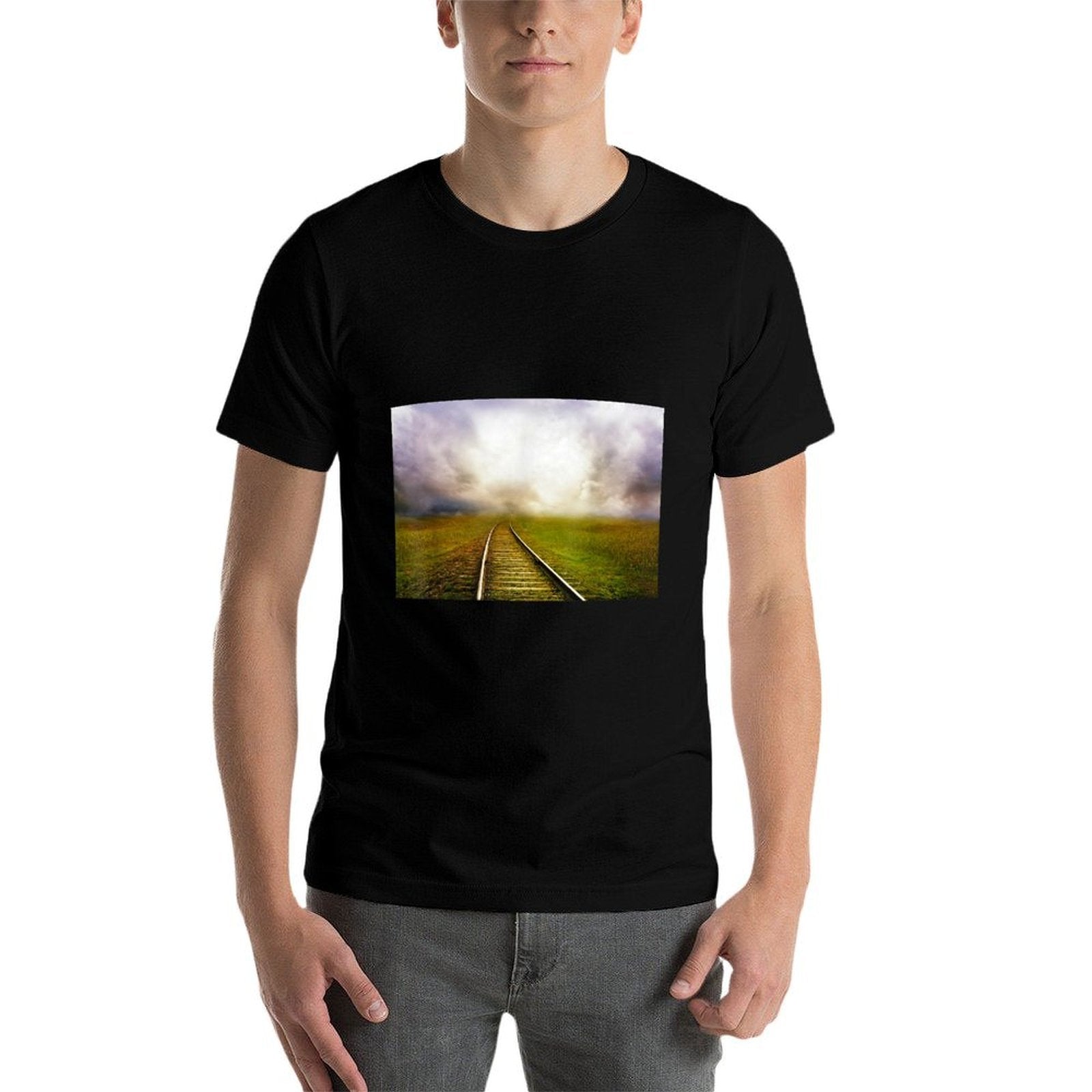 Railroad Landscape  Soft T-Shirt
