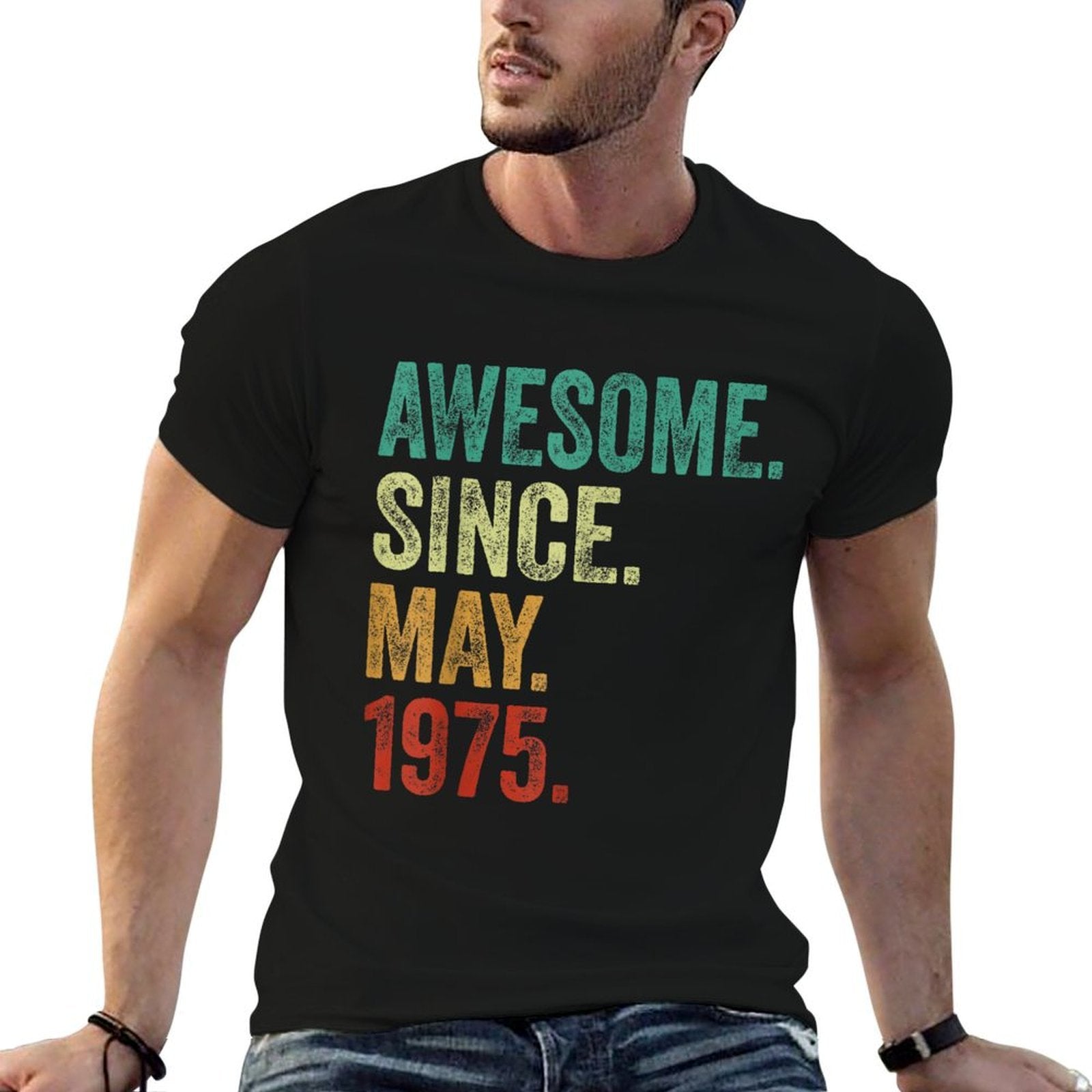 50 Years Old Awesome Since May 1975 50th Birthday  Easy-care T-Shirt