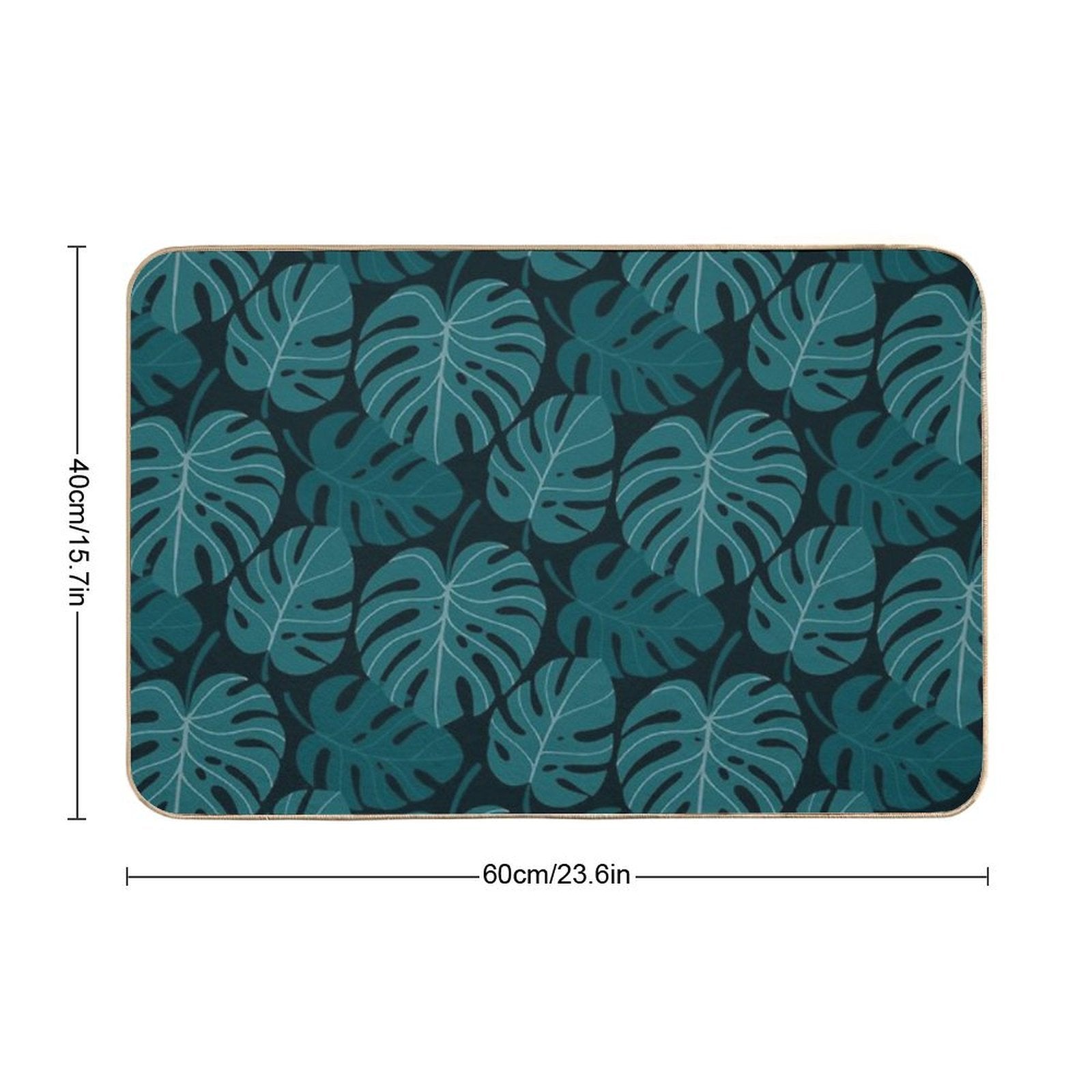 Dark Monstera  Easy To Clean Bath Mat