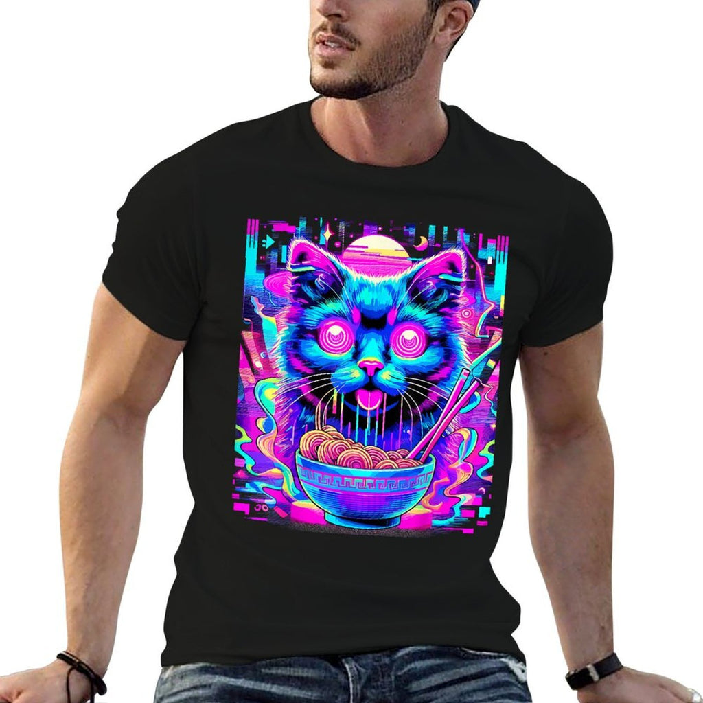 Cat Ramen Japanese Noodles Kawaii Cat  Wrinkle-resistant T-Shirt
